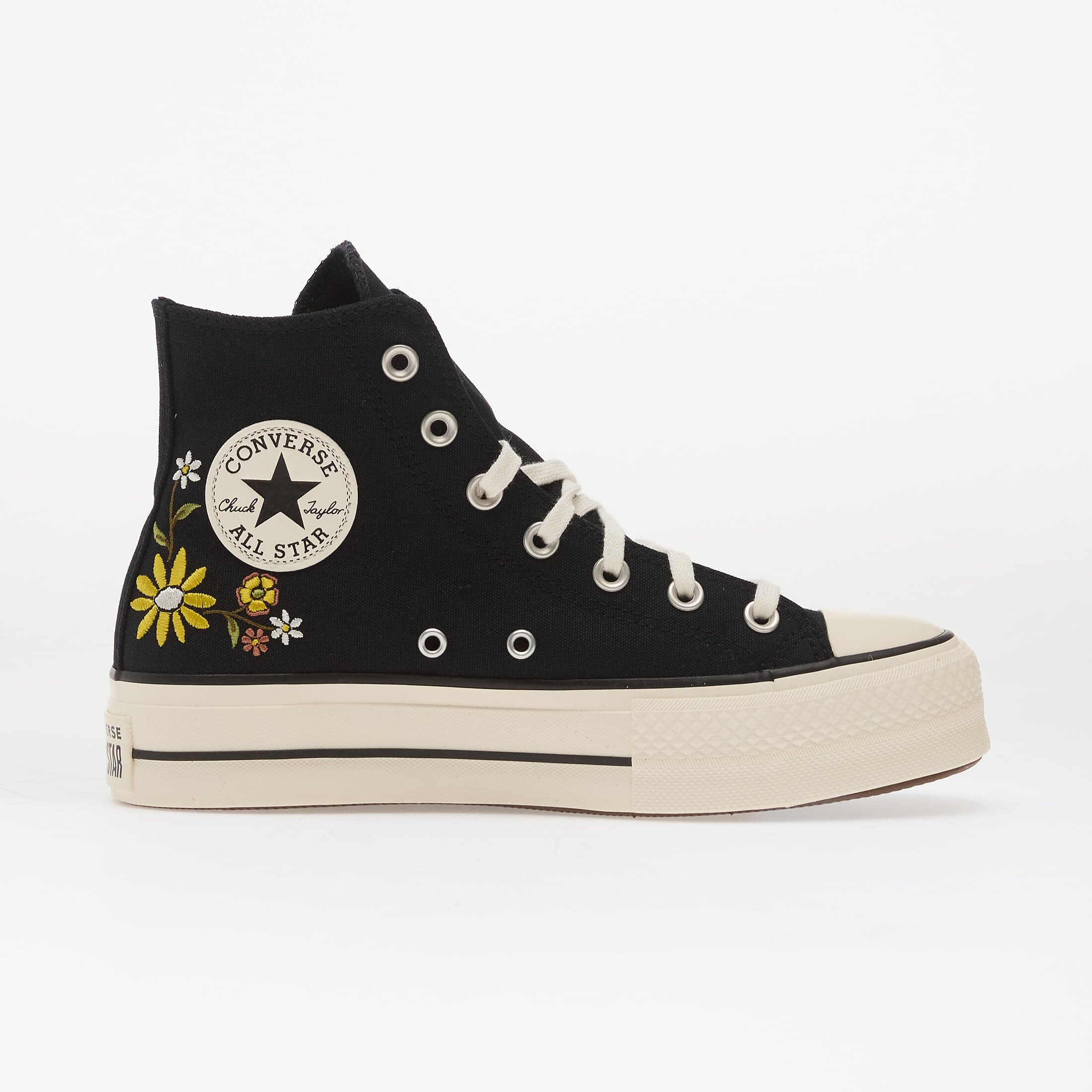 Converse Сникърси Chuck Taylor All Star Lift Embroidered Flowers - Black/ Egret/ Bright Outlook