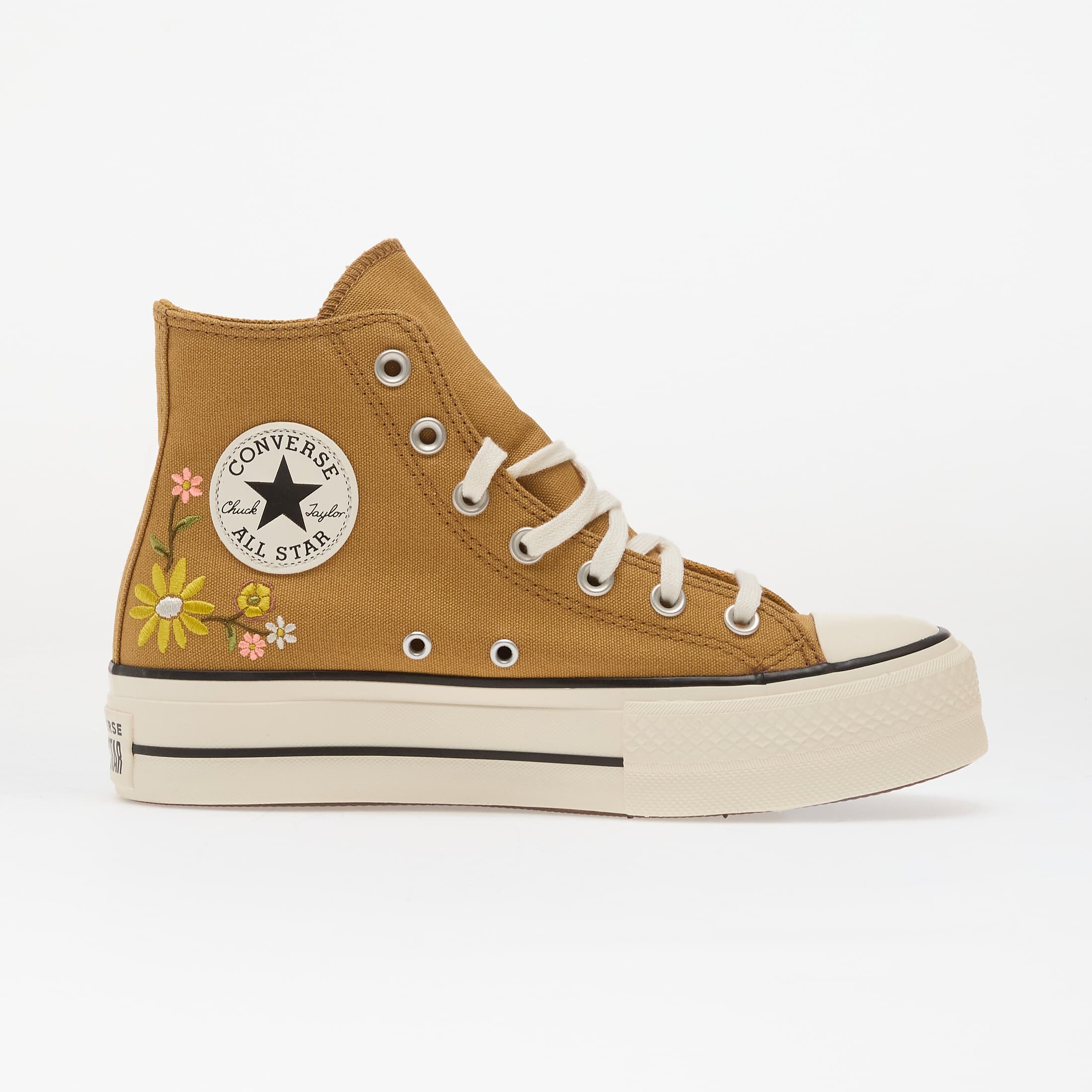 Converse Сникърси Chuck Taylor All Star Lift Embroidered Flowers - Honey Stick/ Egret