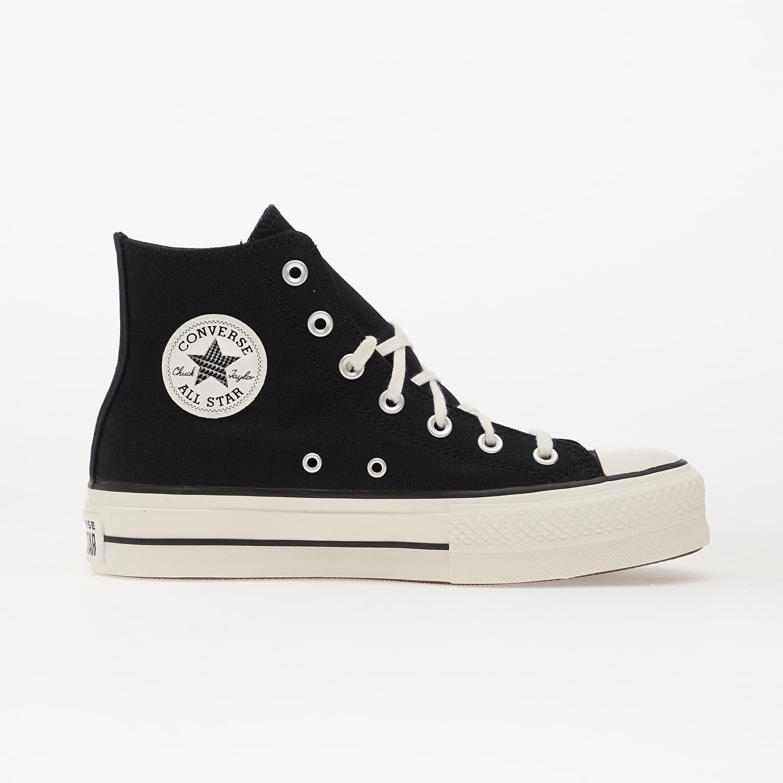 Converse Сникърси Chuck Taylor All Star Lift Platform Floral Patchwork Hi Black/ White/ Sunny Angle