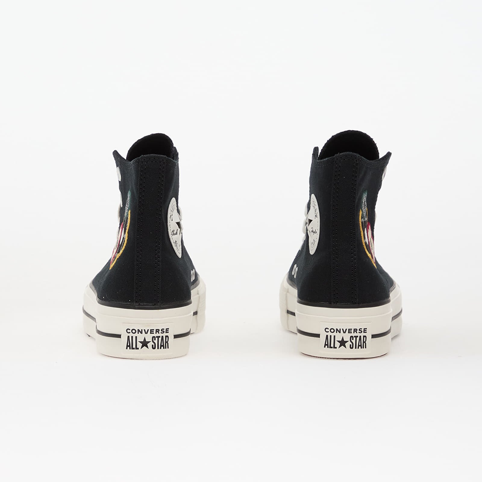 Converse Сникърси Chuck Taylor All Star Lift Platform Floral Patchwork Hi Black/ White/ Sunny Angle