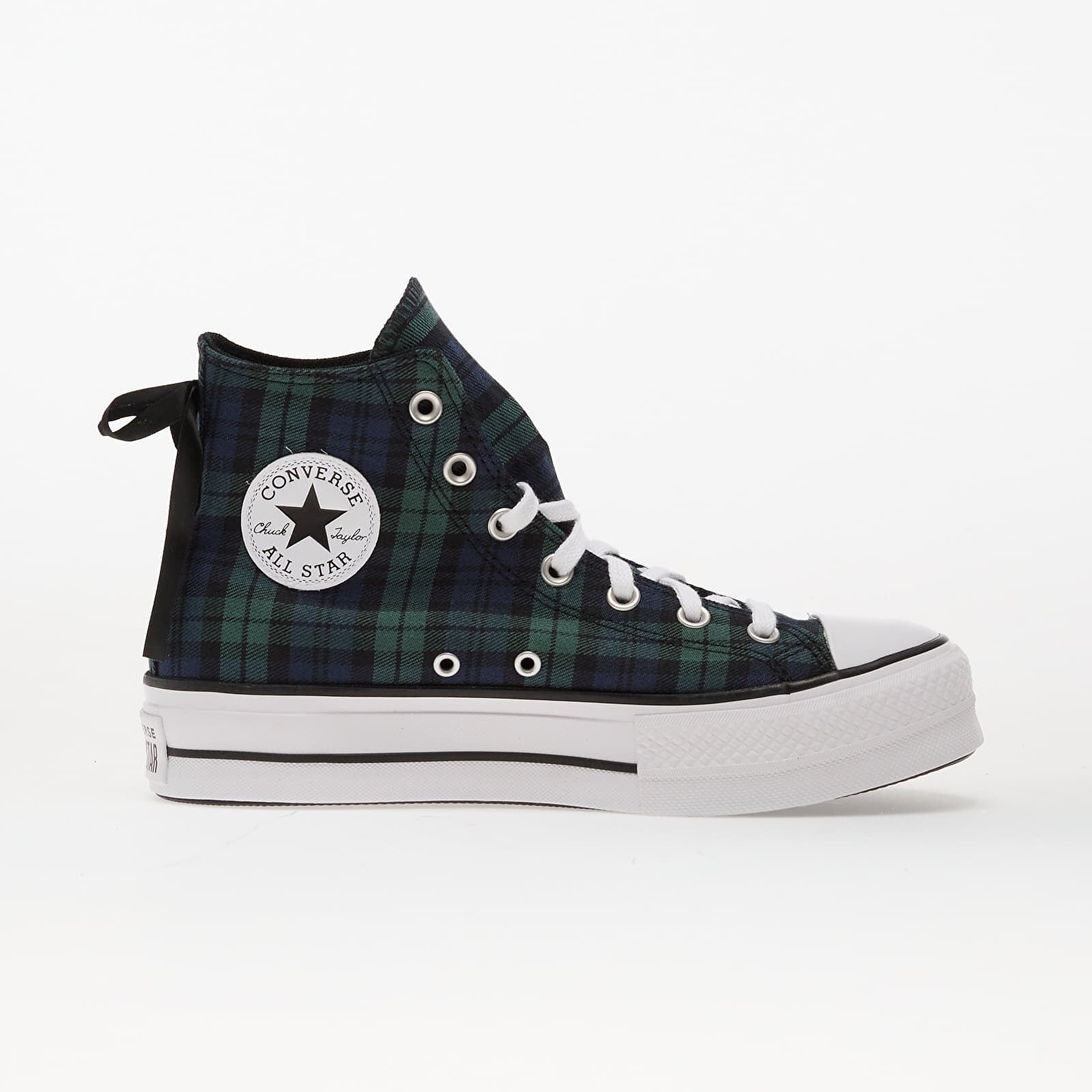 Converse Сникърси Chuck Taylor All Star Lift Platform Plaid Hi Navy/ Black/ White