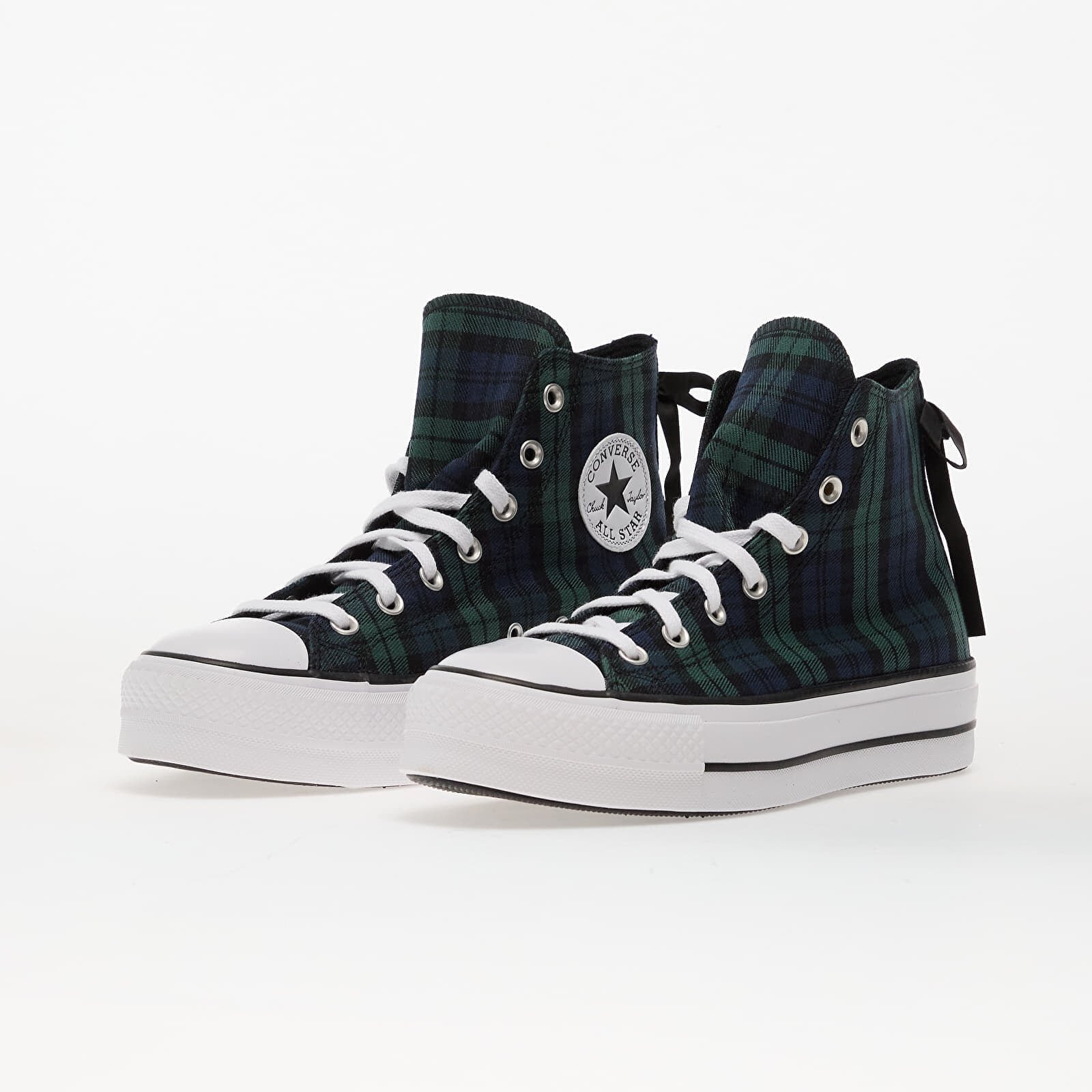 Converse Сникърси Chuck Taylor All Star Lift Platform Plaid Hi Navy/ Black/ White