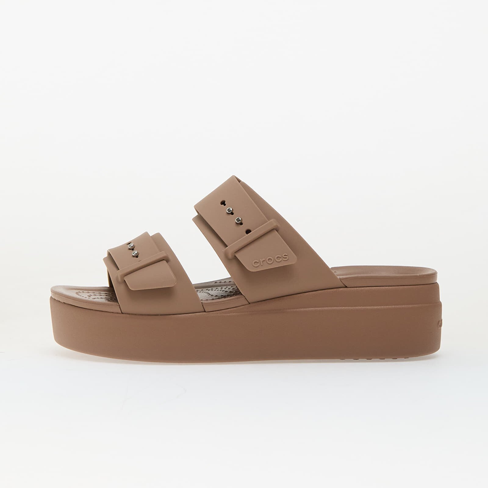 Crocs Сникърси Brooklyn Buckle Low Wedge Latte