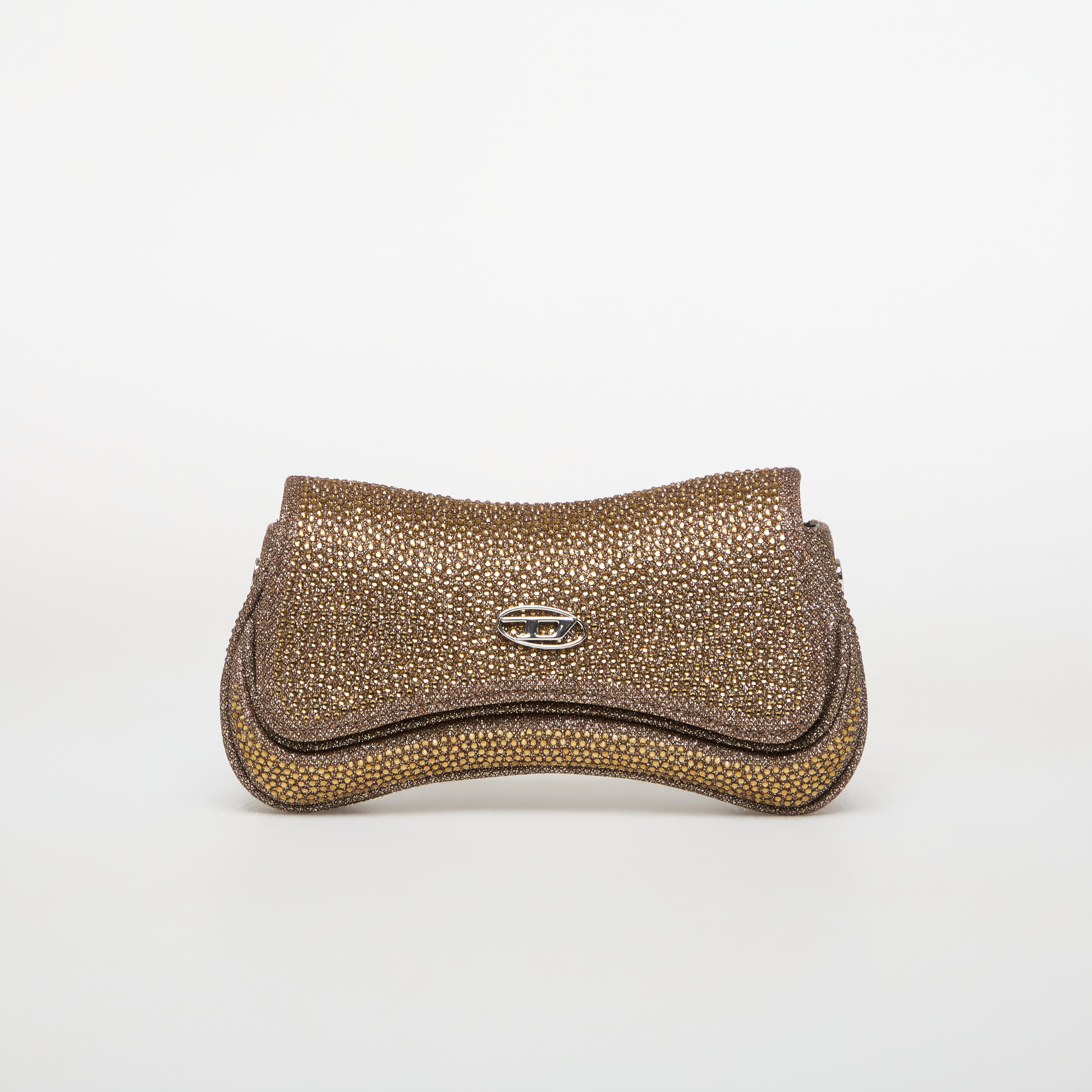 Diesel Чанта Play Small Crossbody Bag With Crystal Bronze Brown
