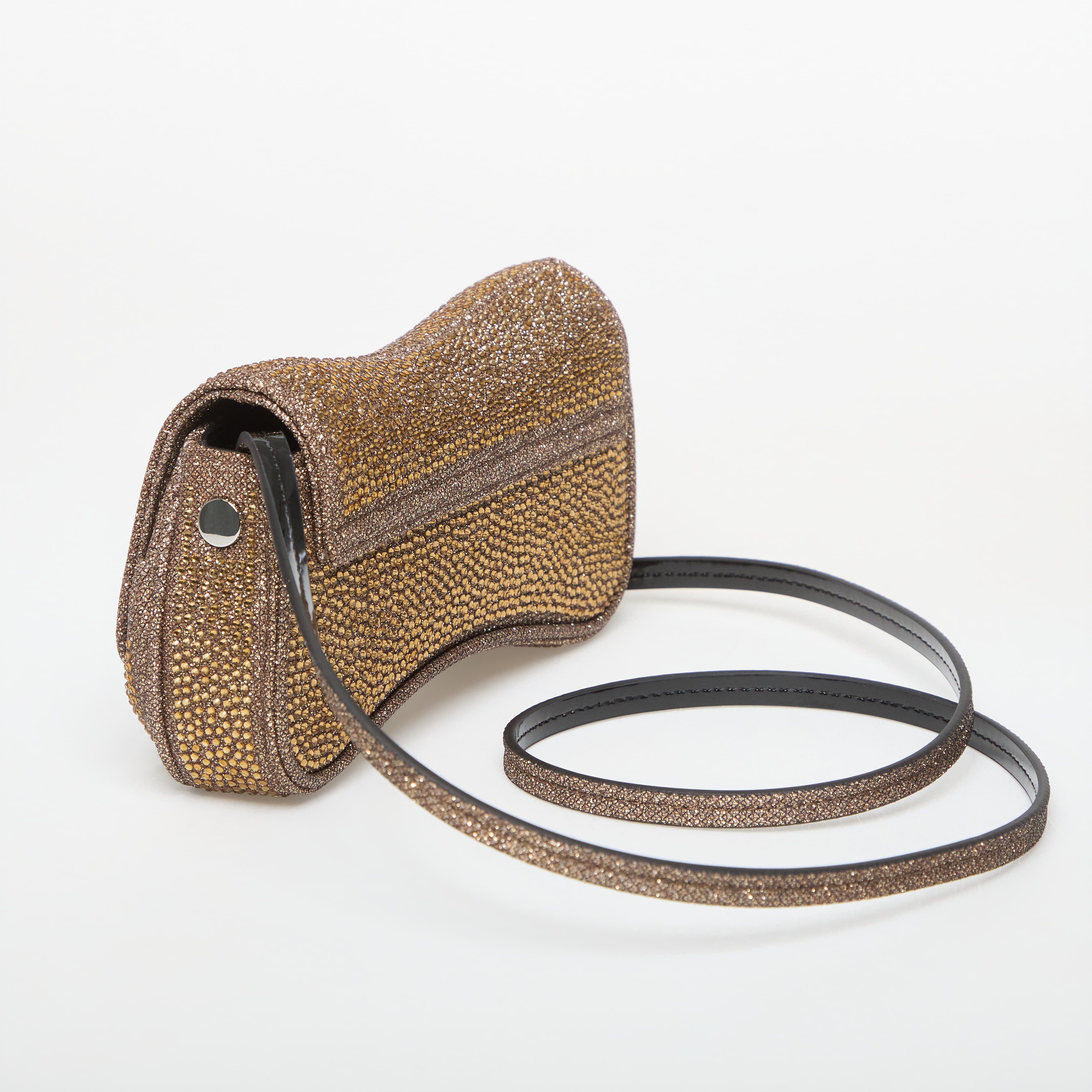 Diesel Чанта Play Small Crossbody Bag With Crystal Bronze Brown