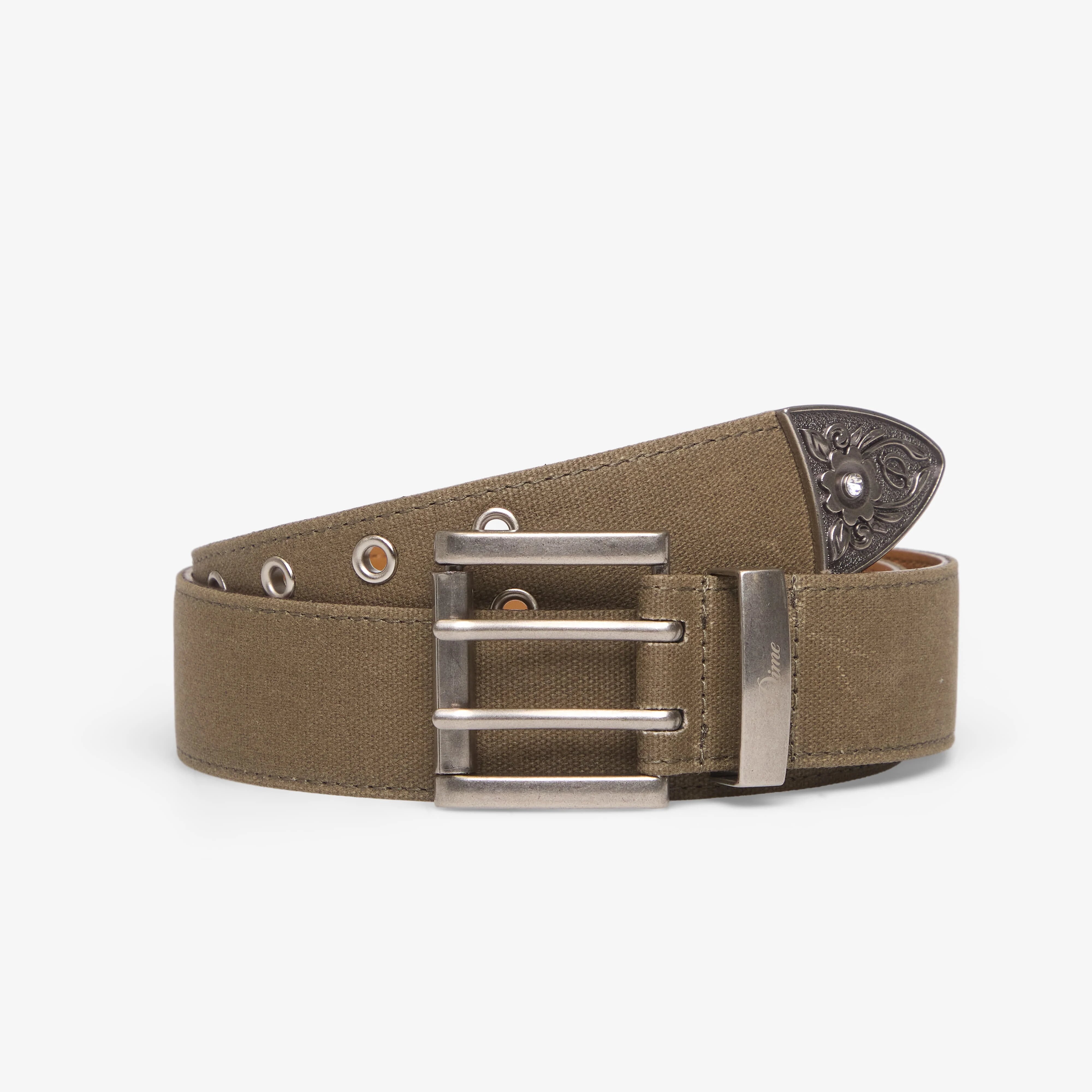 DIME Колан Waxed Canvas Belt Brown/Olive