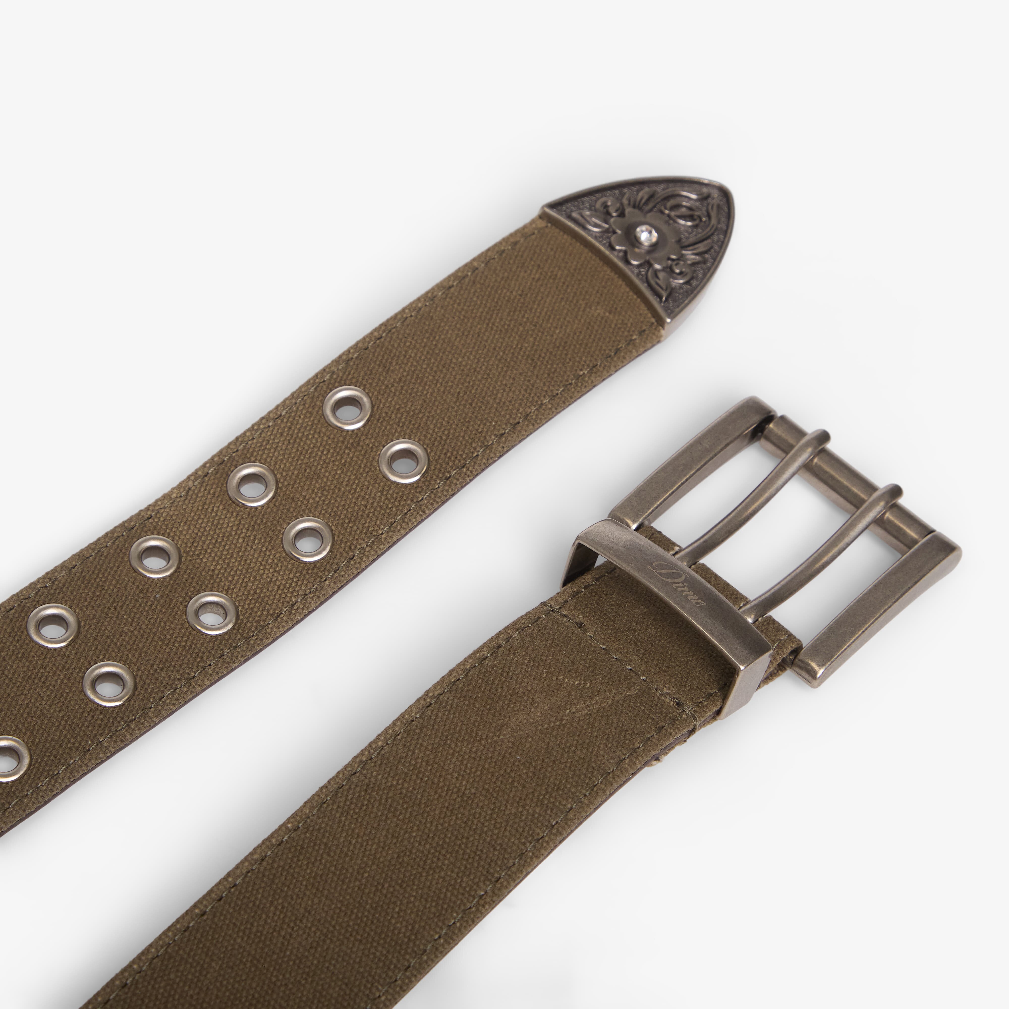 DIME Колан Waxed Canvas Belt Brown/Olive