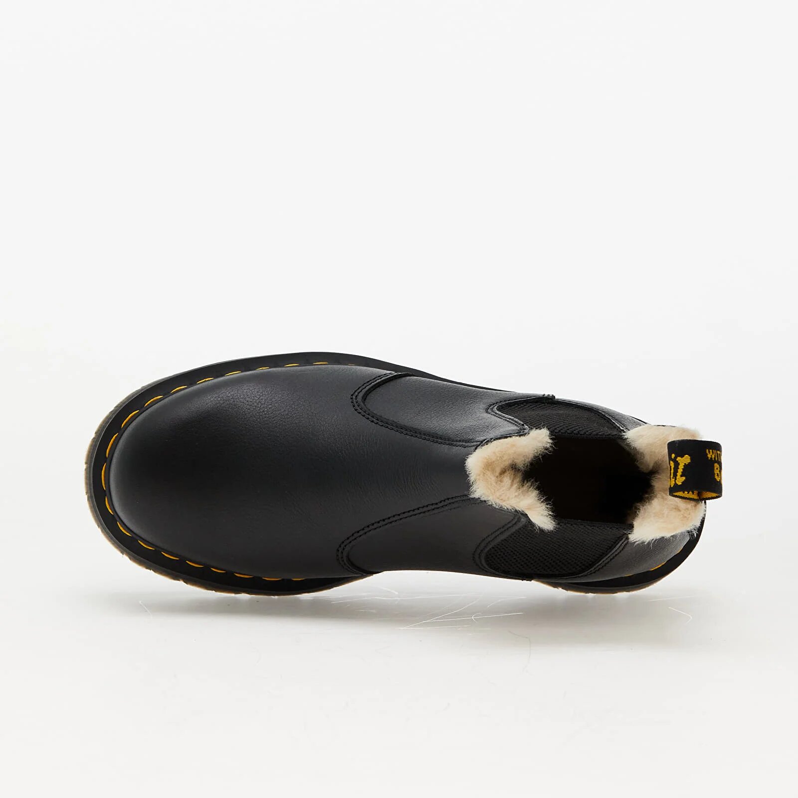 Dr. Martens Обувки 2976 Quad Fur Lined Platform Chelsea Boots Black Pisa