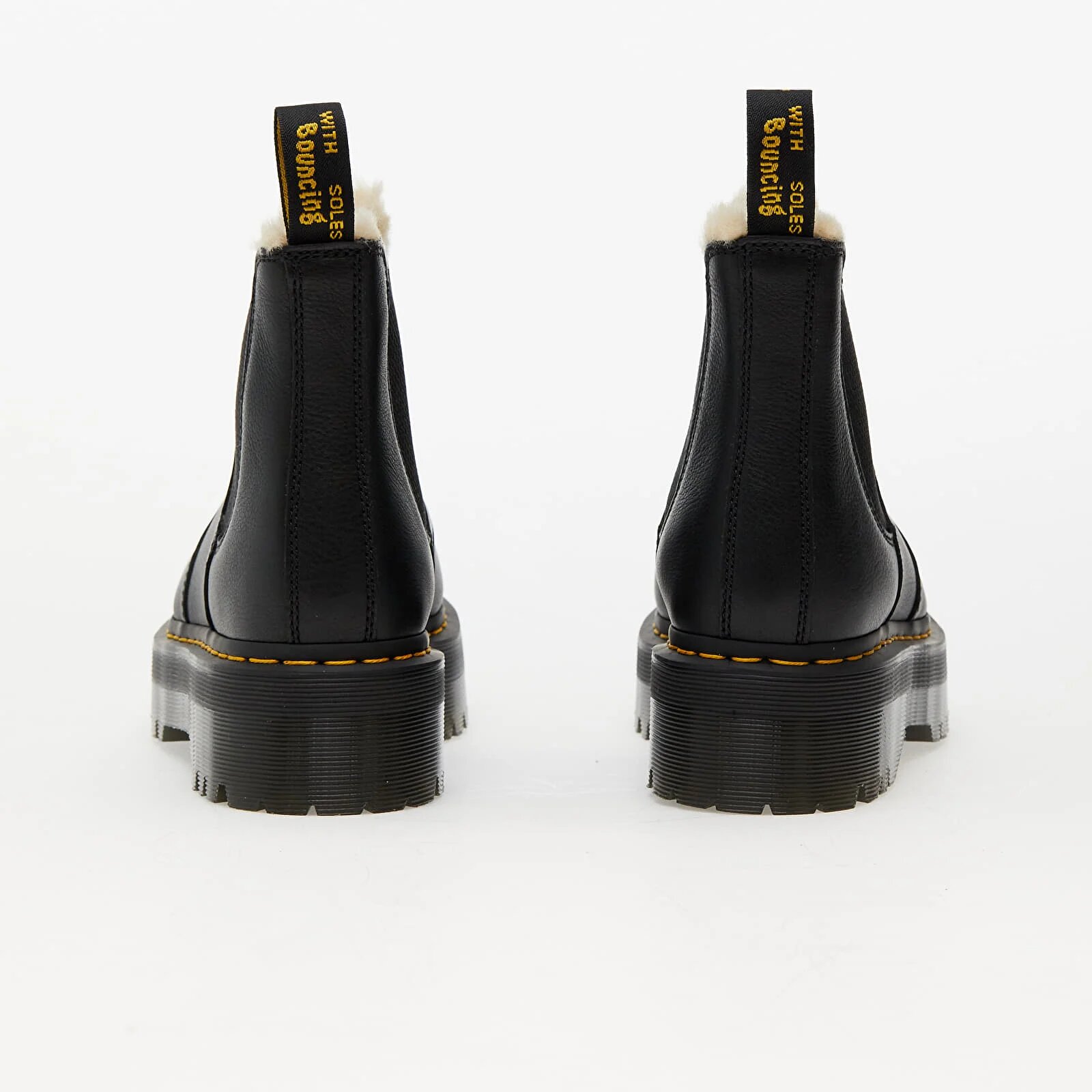 Dr. Martens Обувки 2976 Quad Fur Lined Platform Chelsea Boots Black Pisa