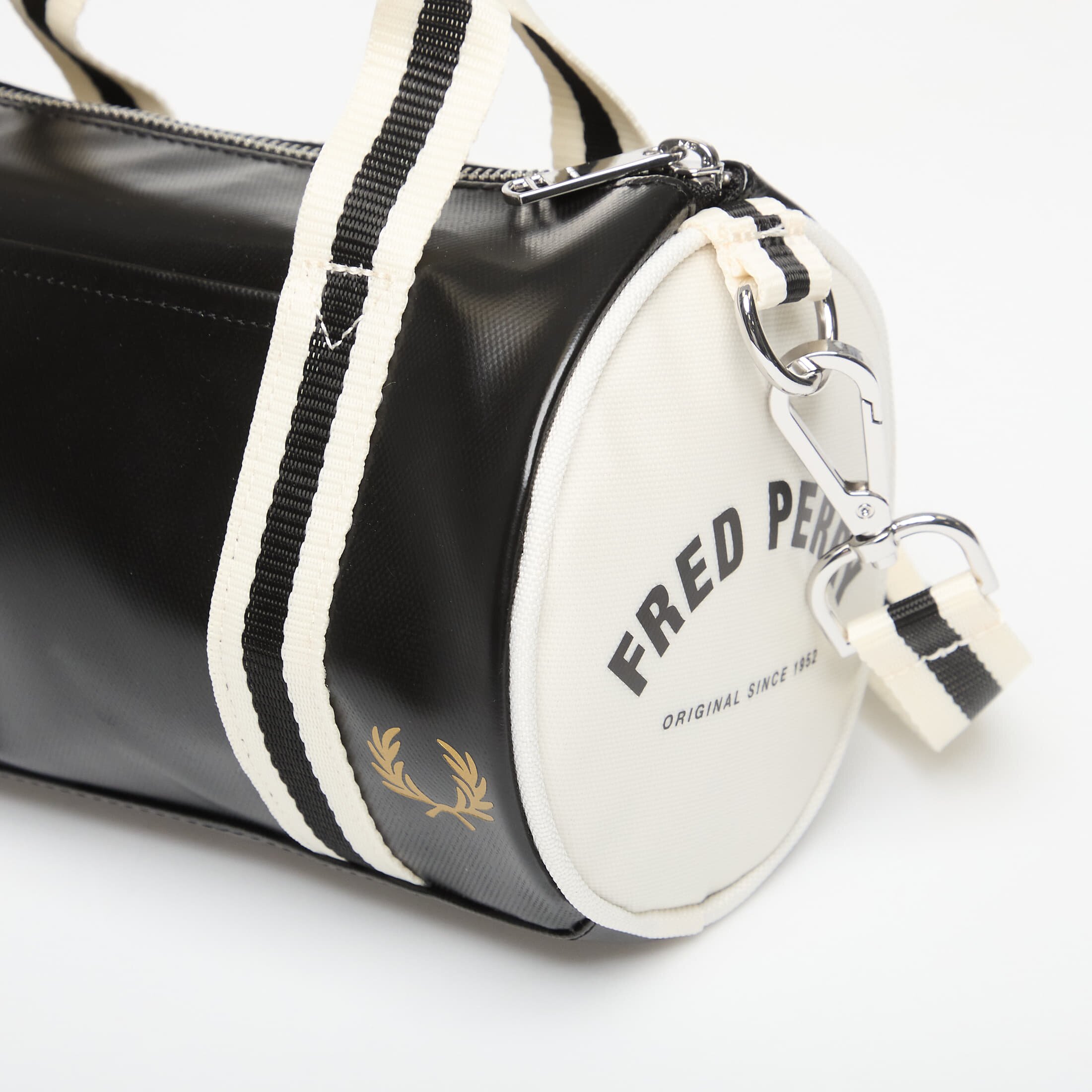 FRED PERRY Чанта Classic Mini Barrel Bag Black/ Ecru