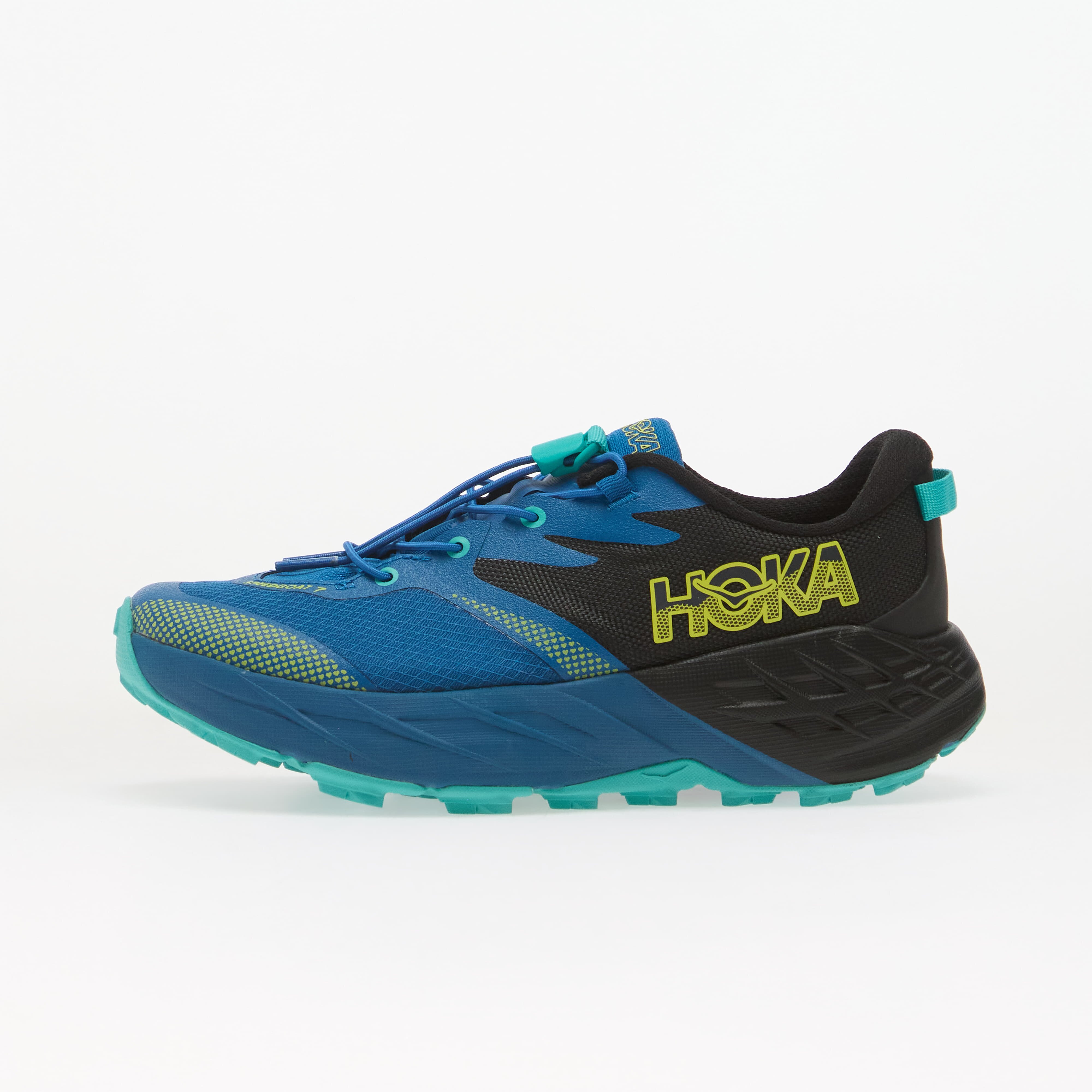 HOKA® Y Speedgoat 7 Big Kids Black/ Night Glow Blue