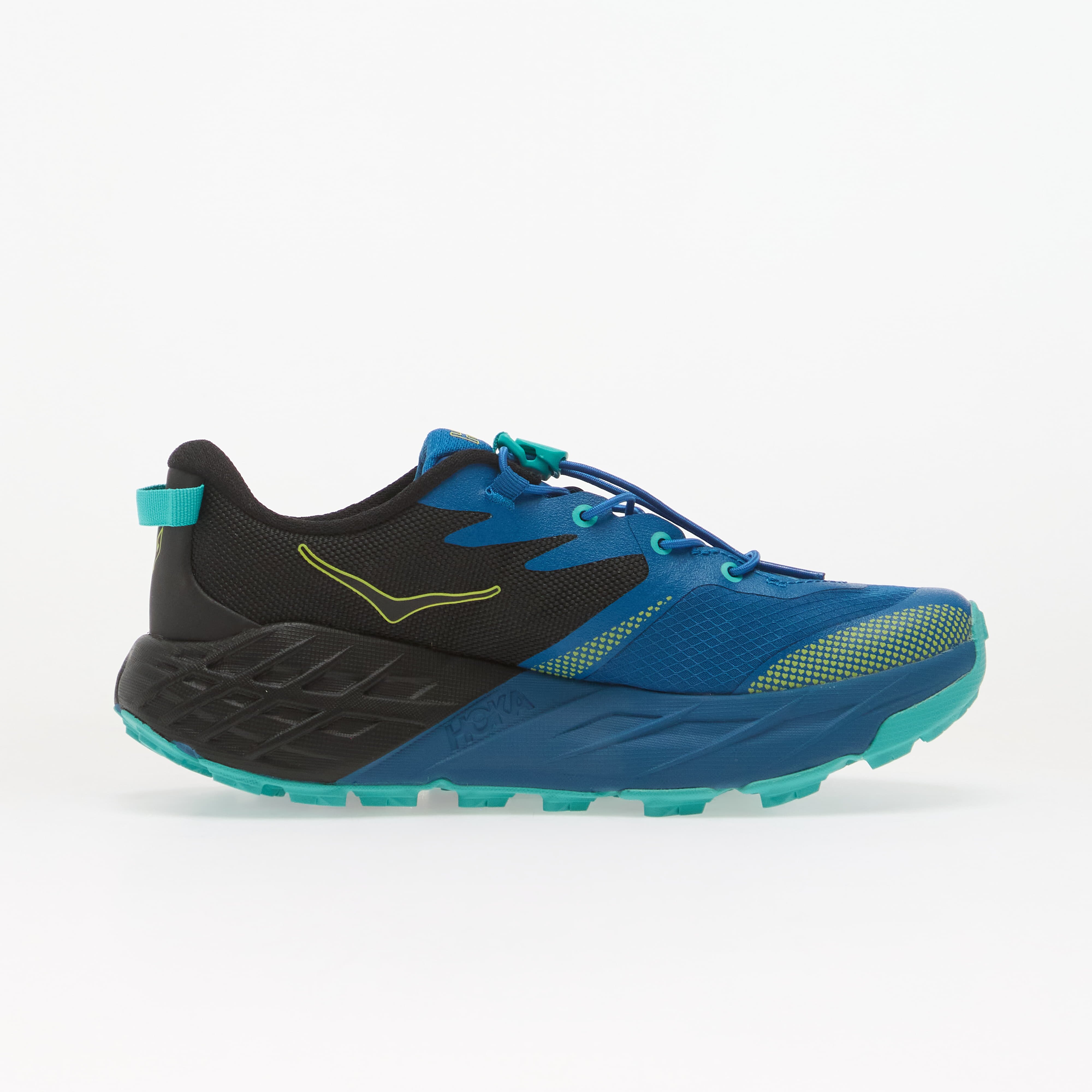 HOKA® Y Speedgoat 7 Big Kids Black/ Night Glow Blue