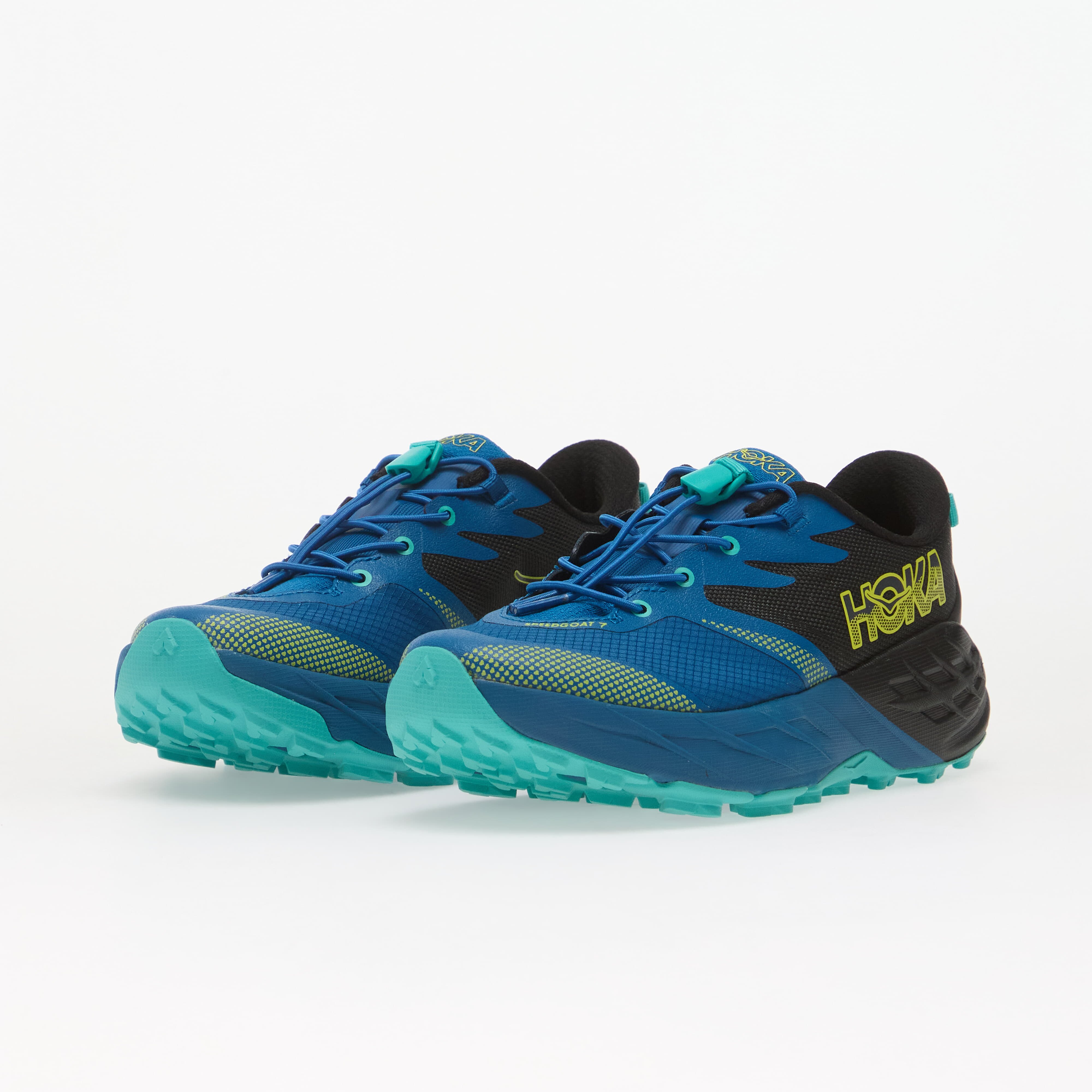 HOKA® Y Speedgoat 7 Big Kids Black/ Night Glow Blue