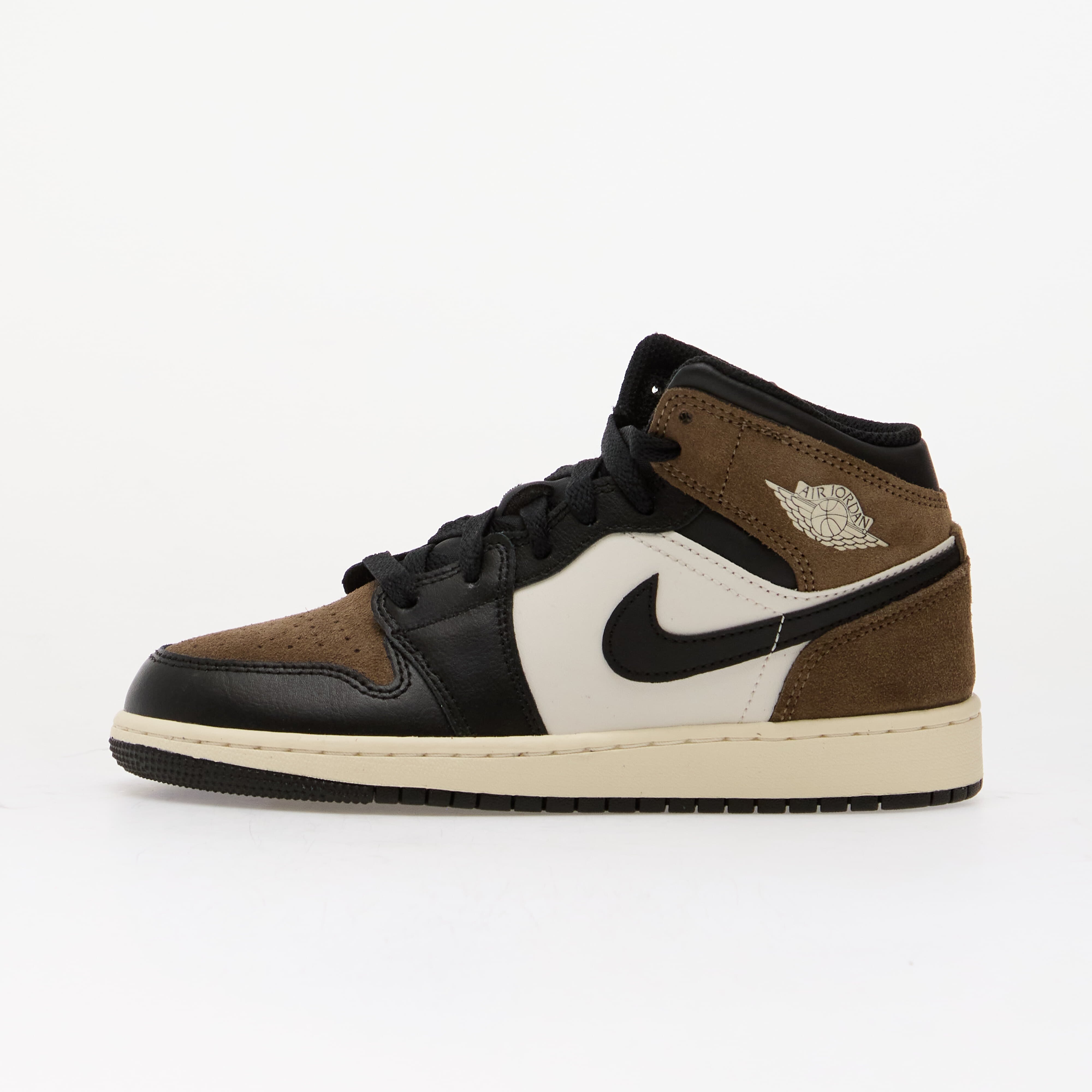 Jordan Air 1 Mid Kids Black/ Phantom-Palomino-University Red
