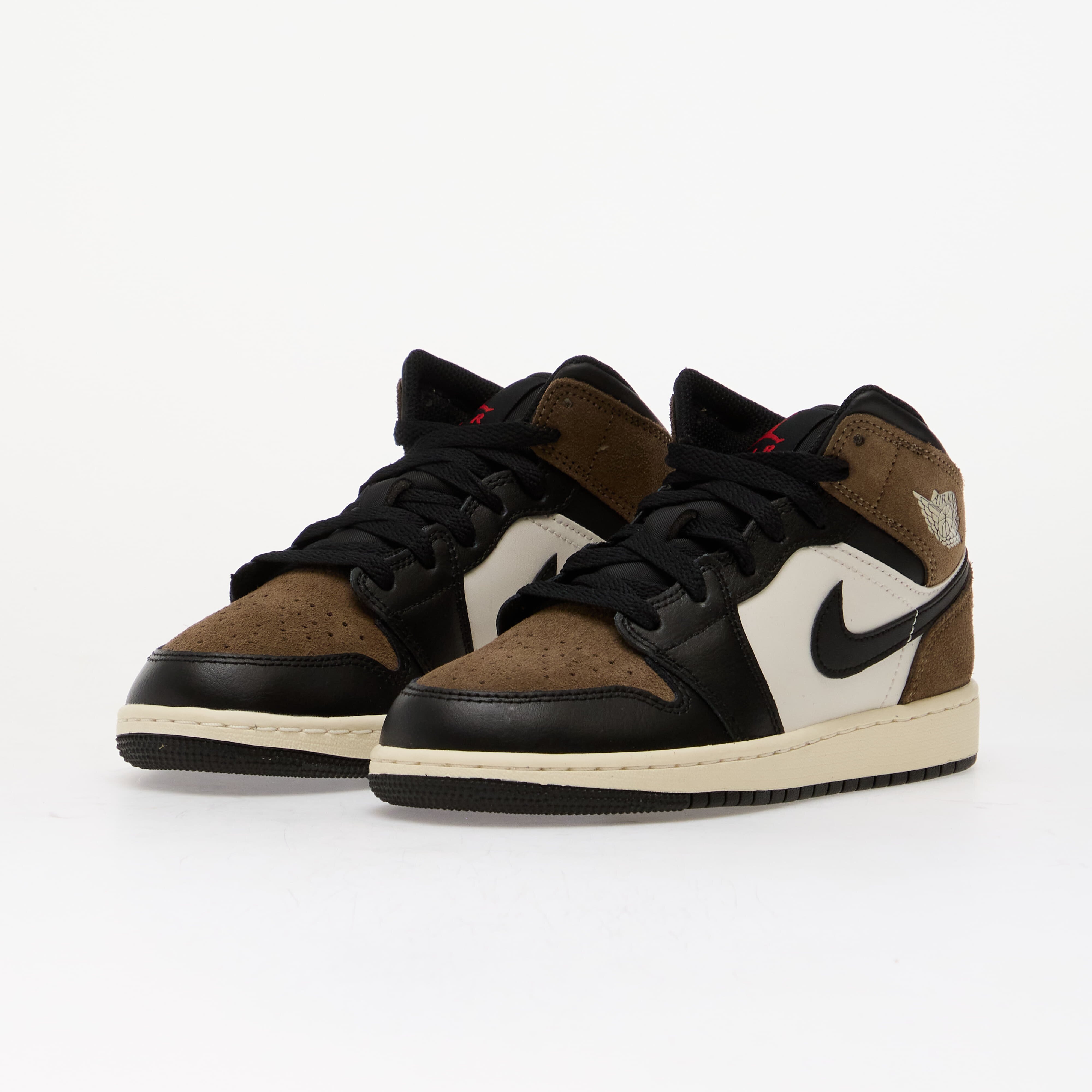 Jordan Air 1 Mid Kids Black/ Phantom-Palomino-University Red