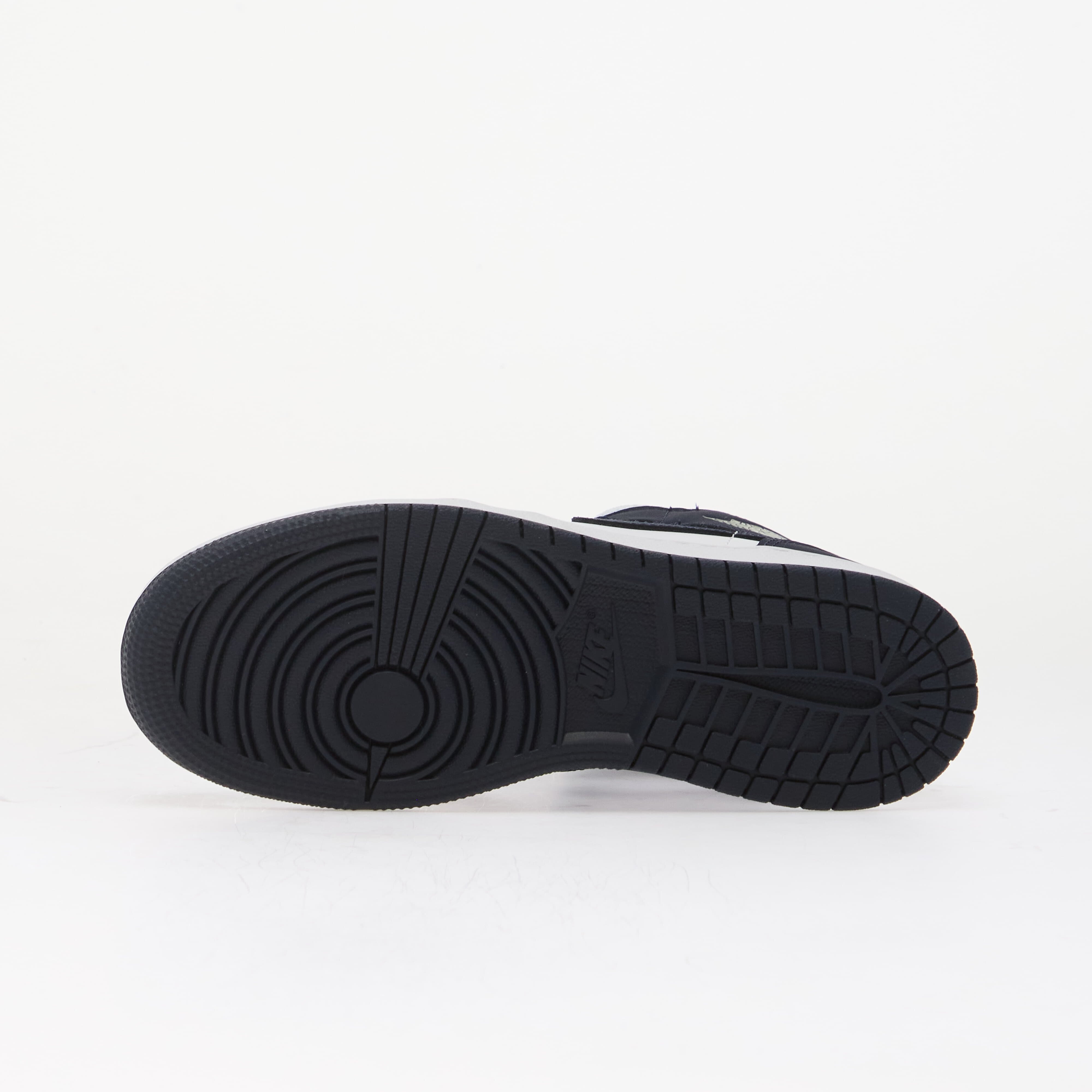 Jordan Air 1 Mid Kids Obsidian/ Obsidian-White-Grey Fog