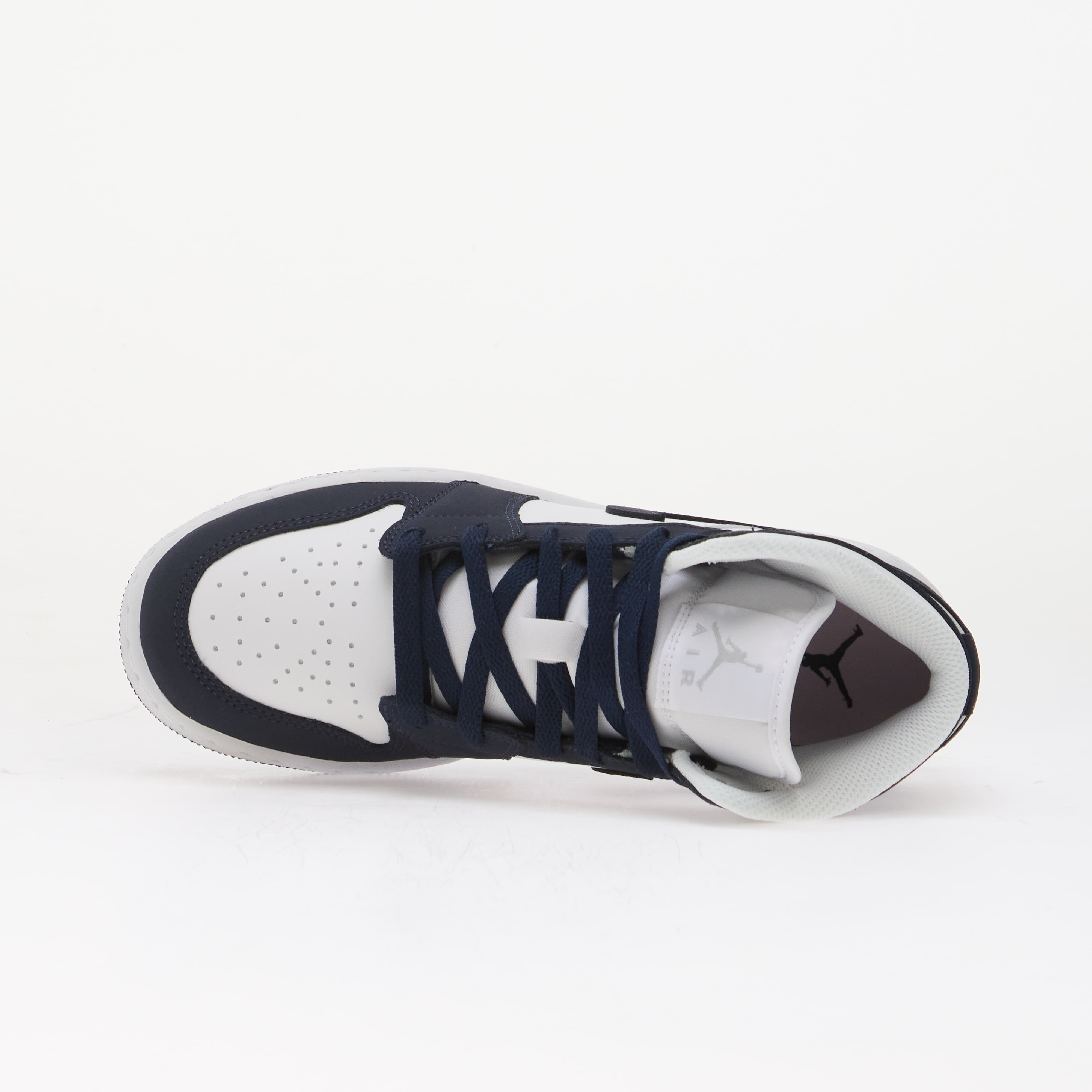 Jordan Air 1 Mid Kids Obsidian/ Obsidian-White-Grey Fog