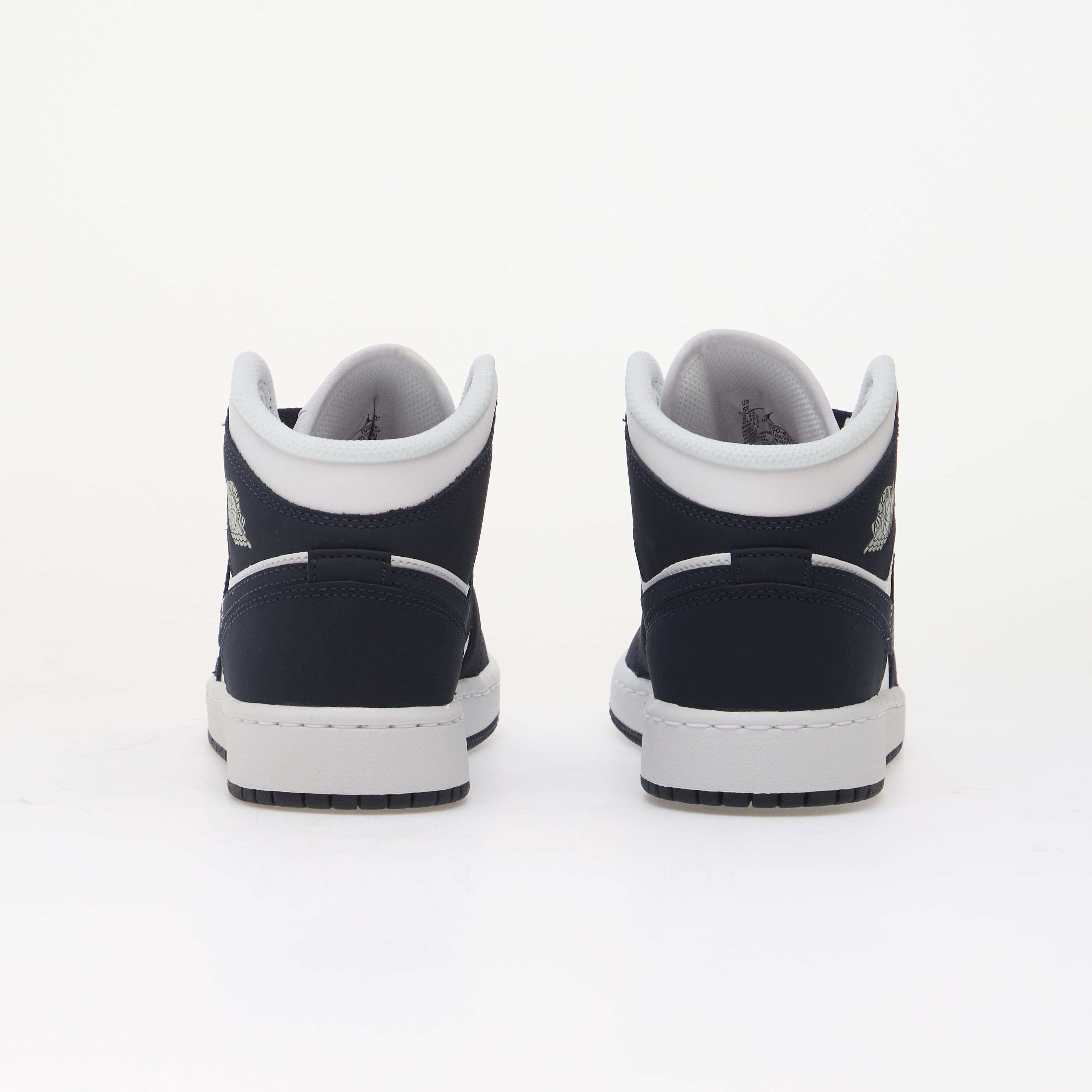 Jordan Air 1 Mid Kids Obsidian/ Obsidian-White-Grey Fog