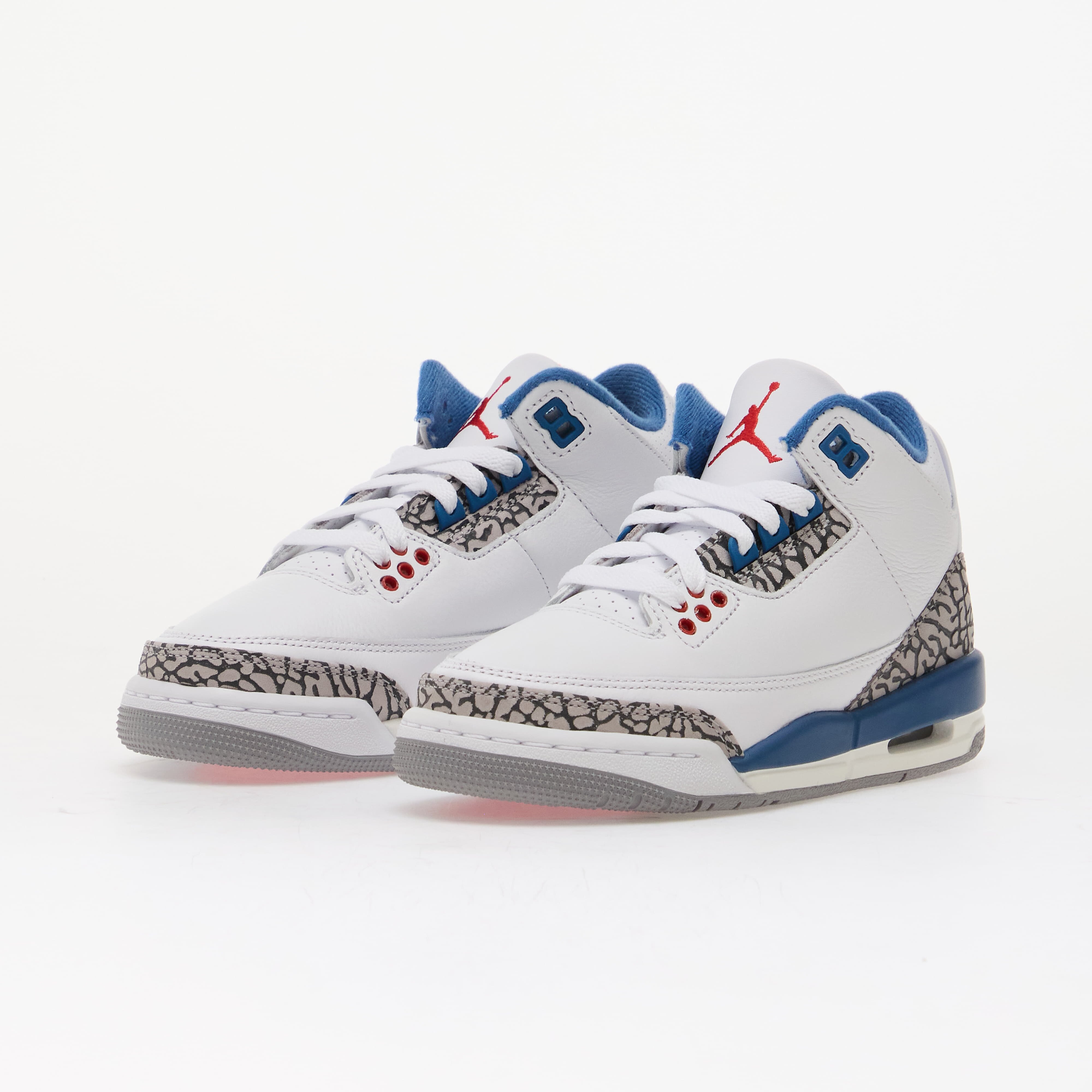 Jordan Air 3 Retro Kids "True Blue" White/ Fire Red-True Blue