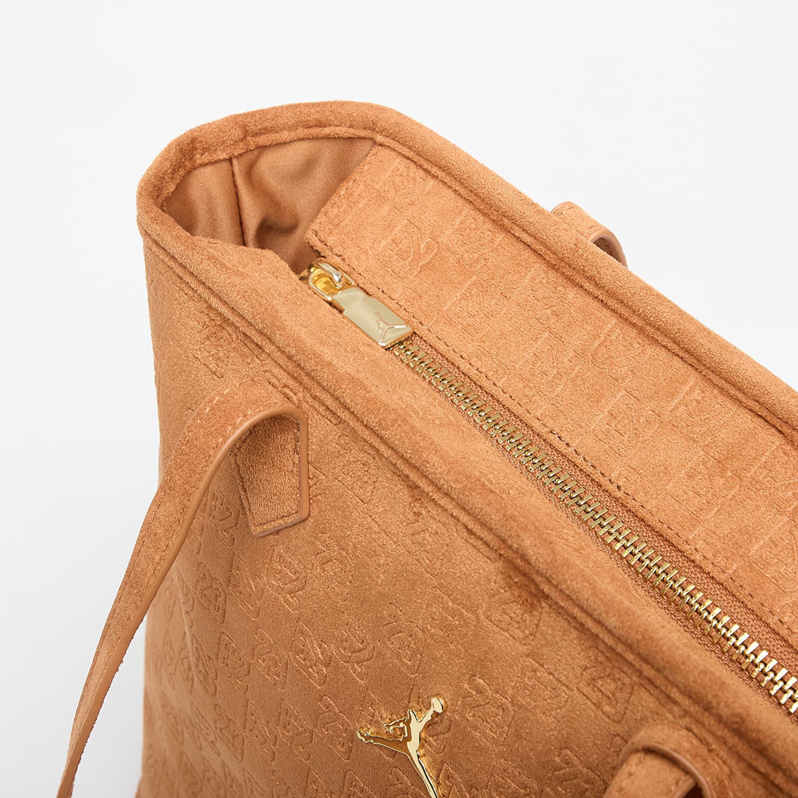 Jordan Чанта Jam Suede Monogram Tote Cognac