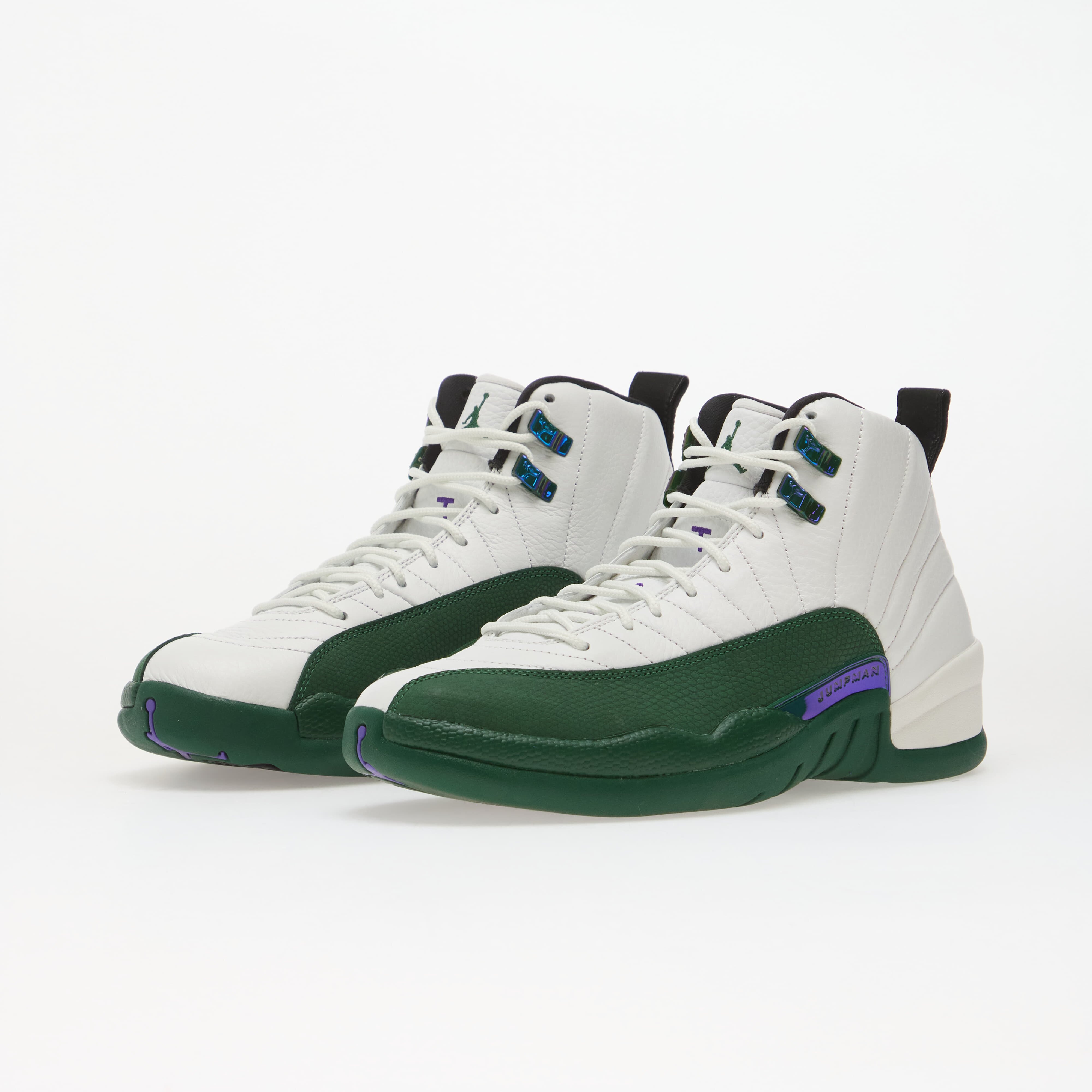 Jordan Сникърси Air 12 Retro "Bucks" Summit White/ Gorge Green/ Fierce Purple