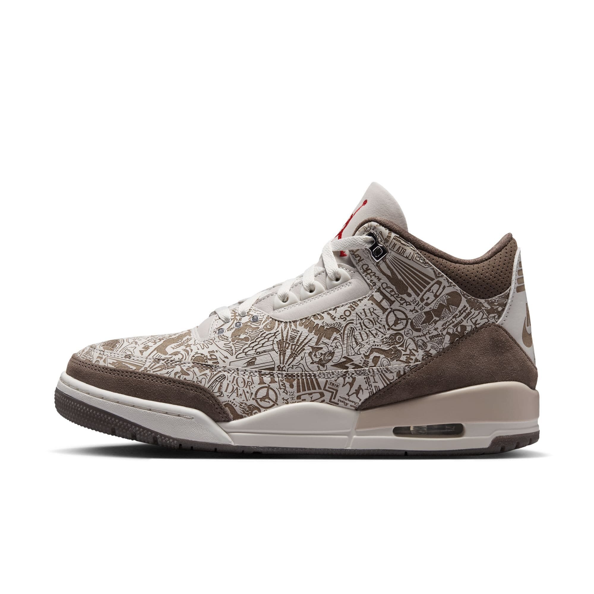 Jordan Сникърси Air 3 Retro "Laser" Phantom/ University Red-Palomino-Sail