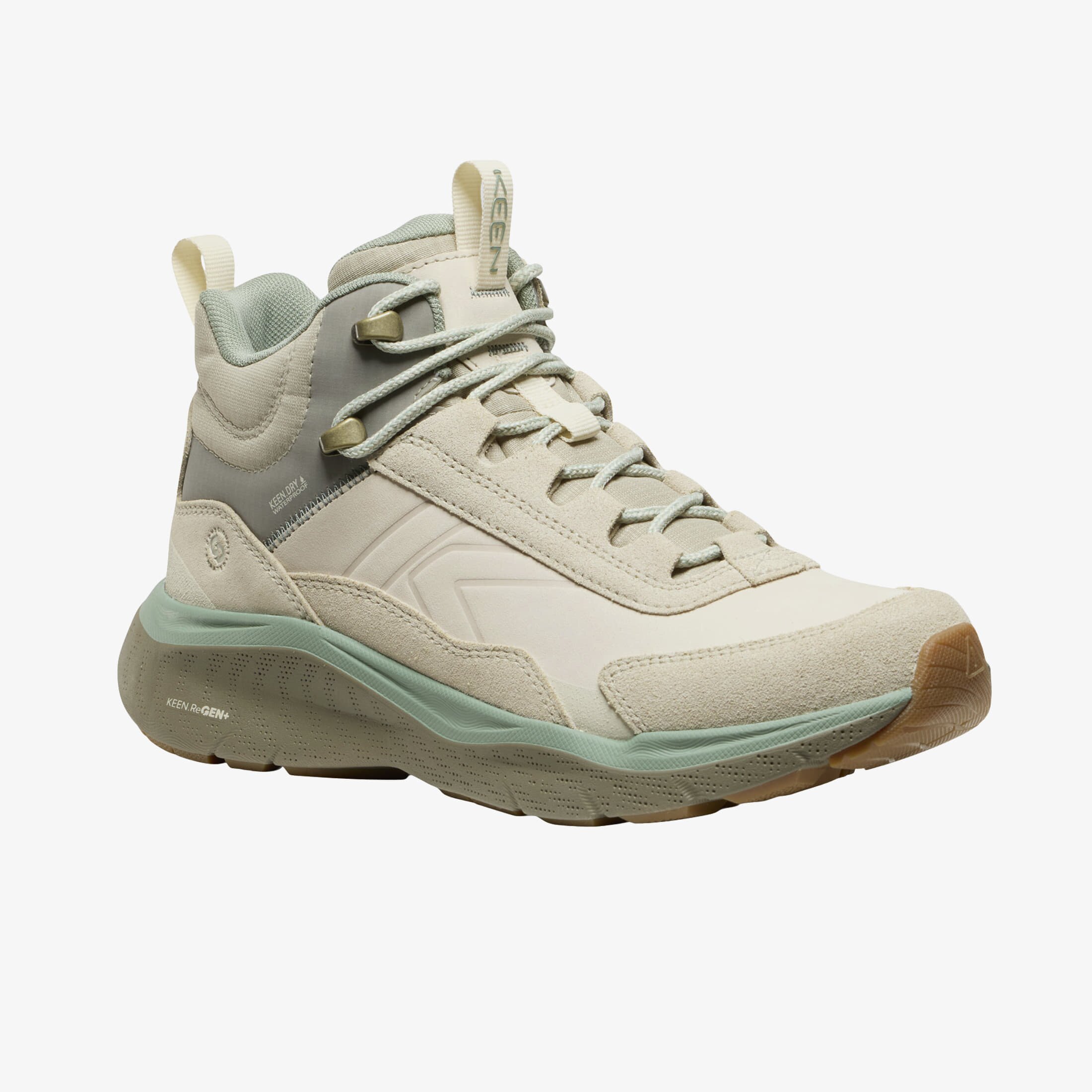 Keen Сникърси Leiki Leather Mid Wp Women Birch/ Lily Pad