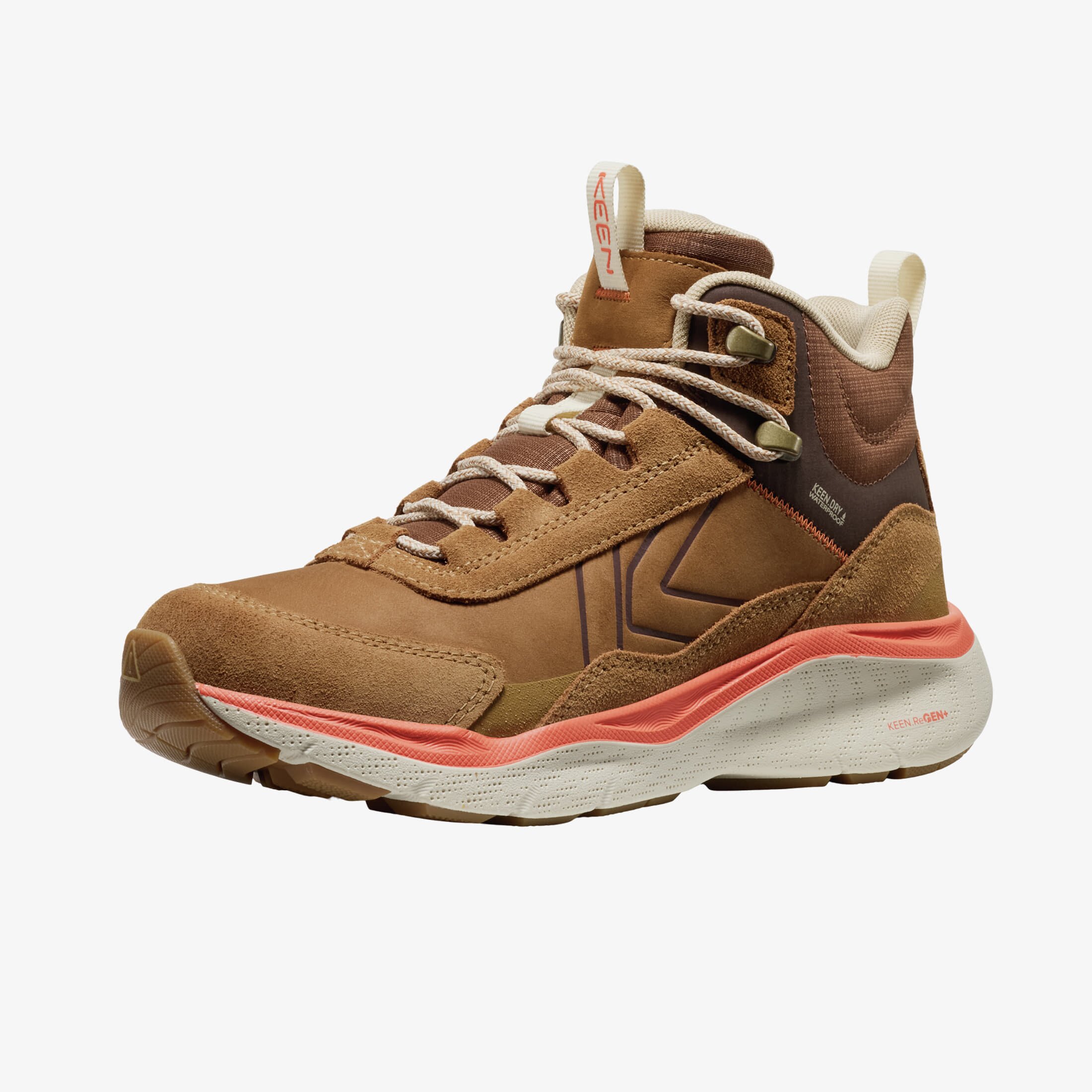 Keen Сникърси Leiki Leather Mid Wp Women Chipmunk/ Birch