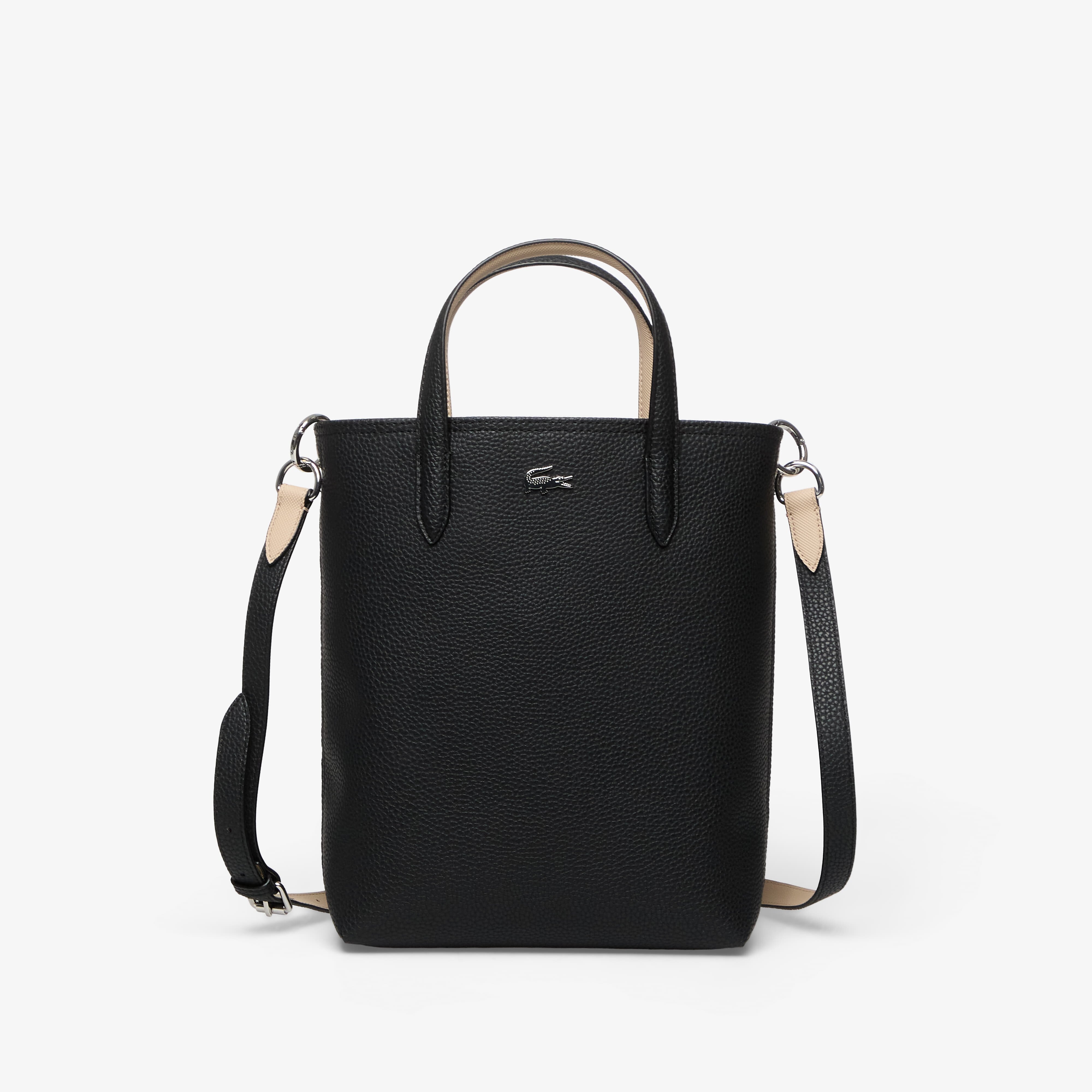 Lacoste Чанта Zipped Verti Shopping Bag Noir Krema