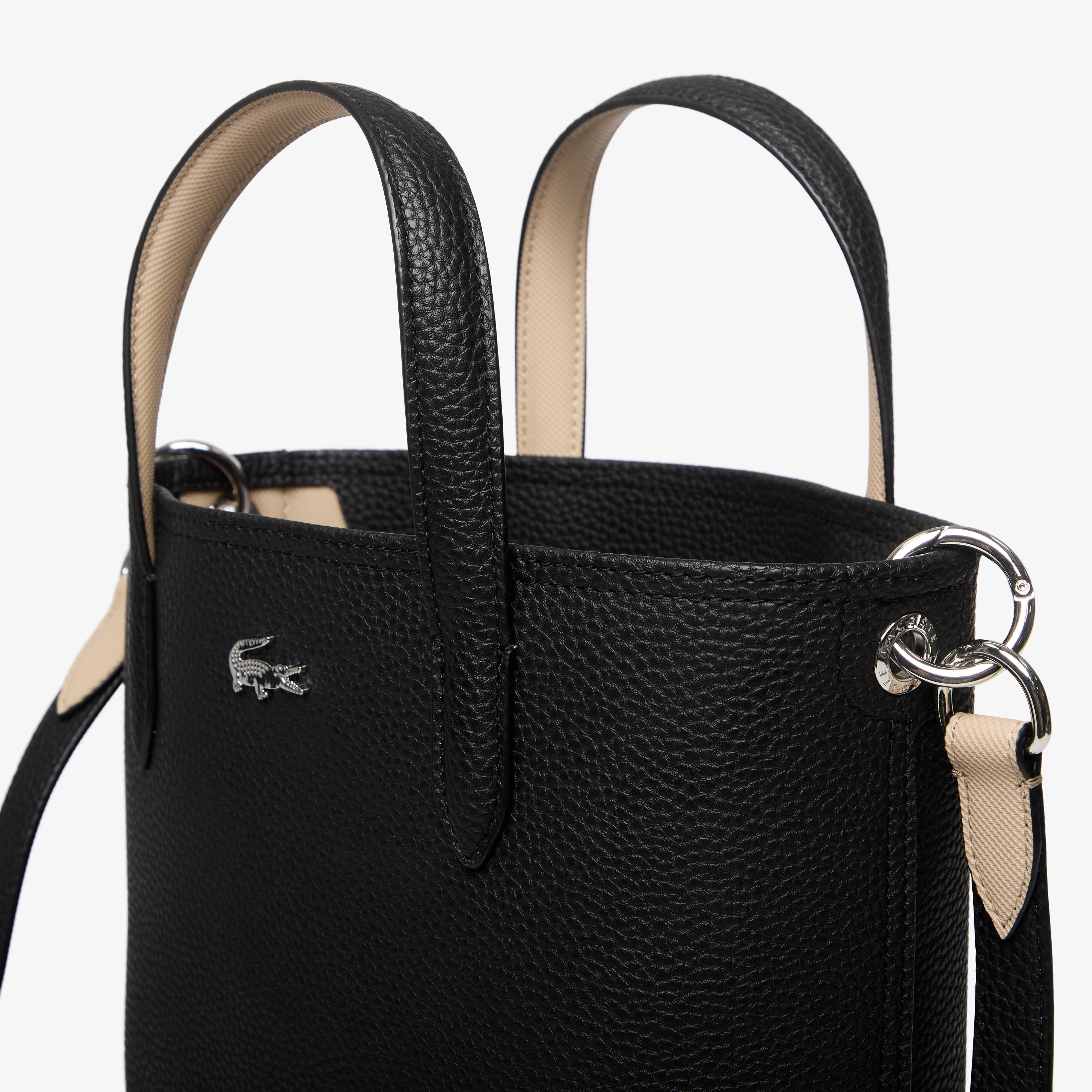 Lacoste Чанта Zipped Verti Shopping Bag Noir Krema