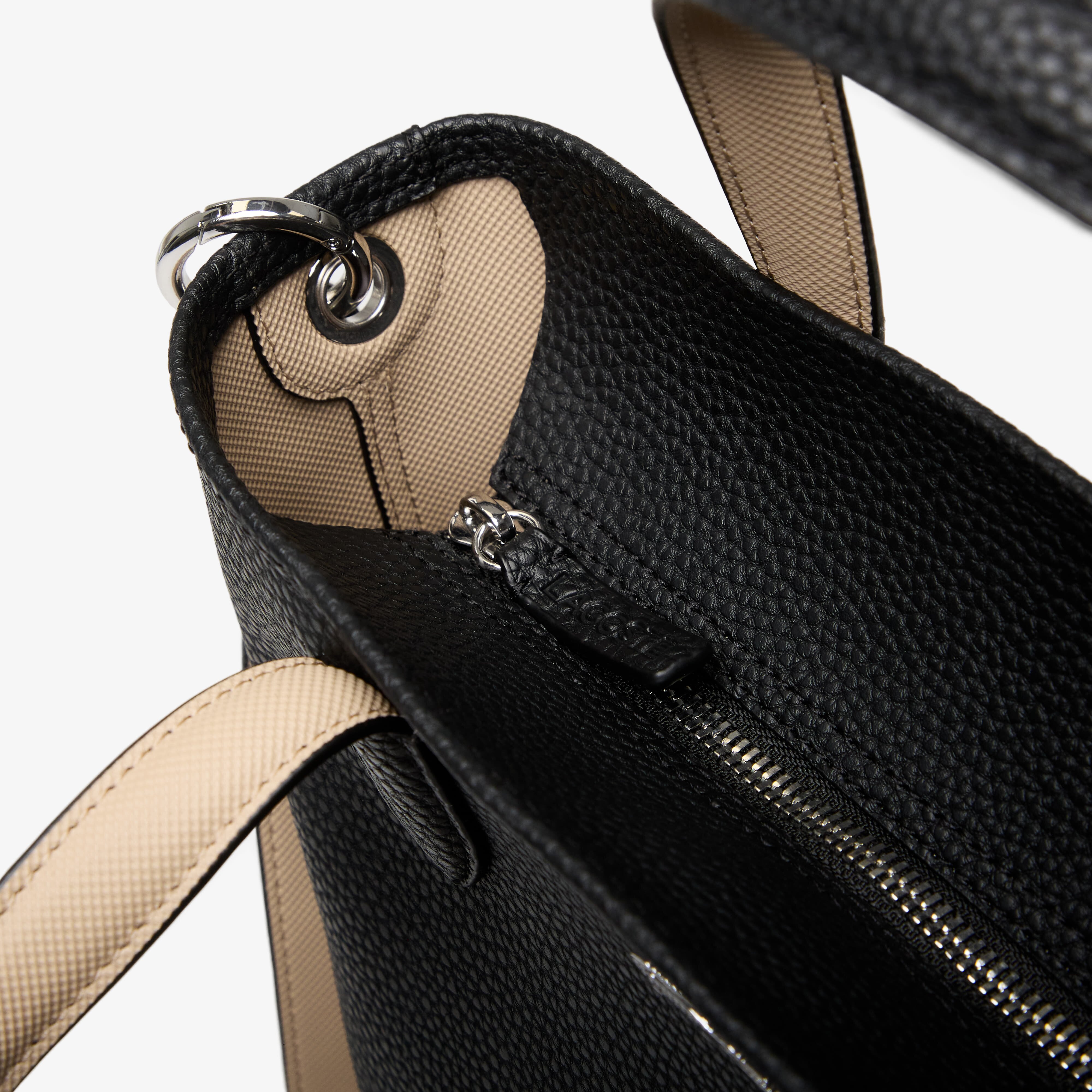 Lacoste Чанта Zipped Verti Shopping Bag Noir Krema