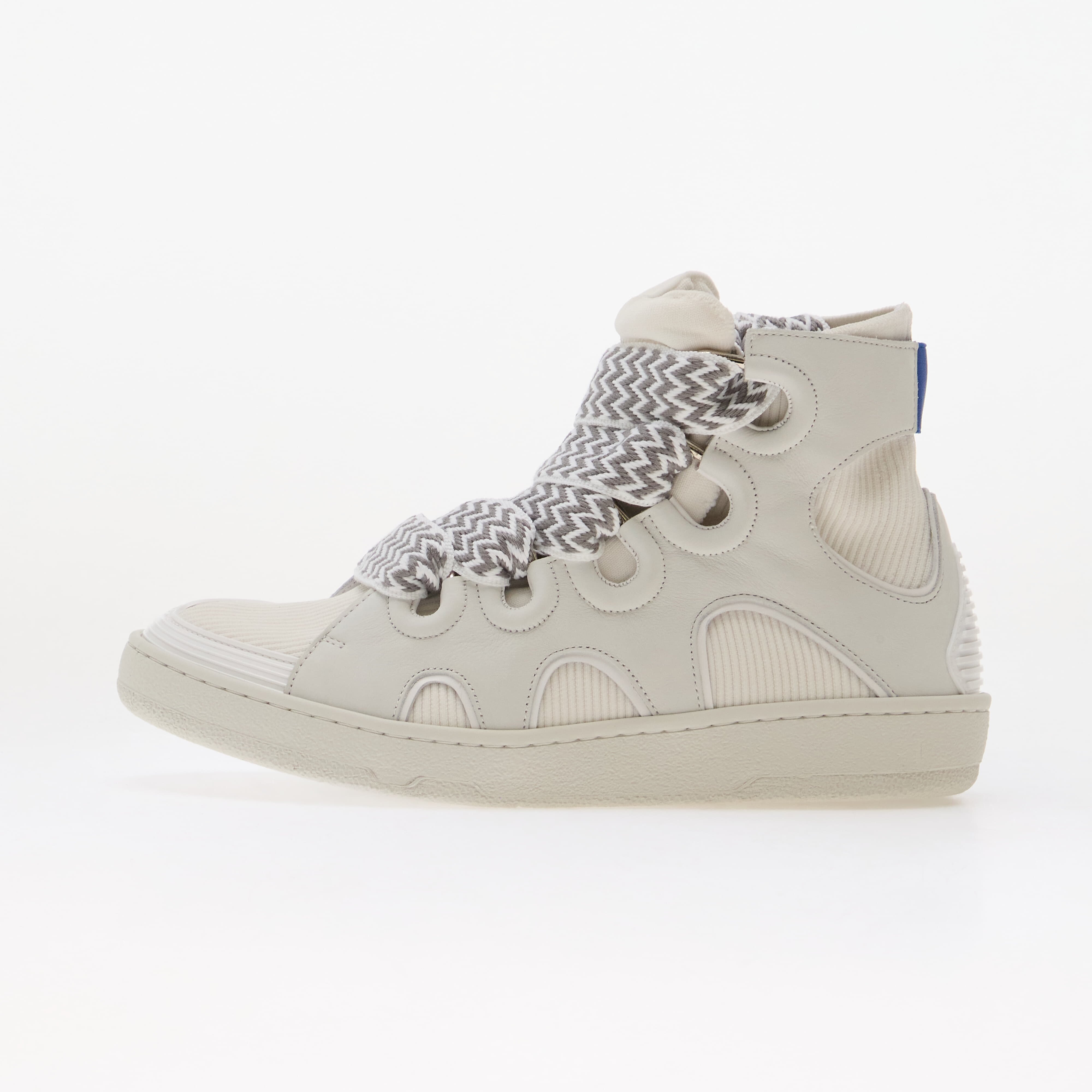 Lanvin Сникърси High Knitted Curb Sneakers White