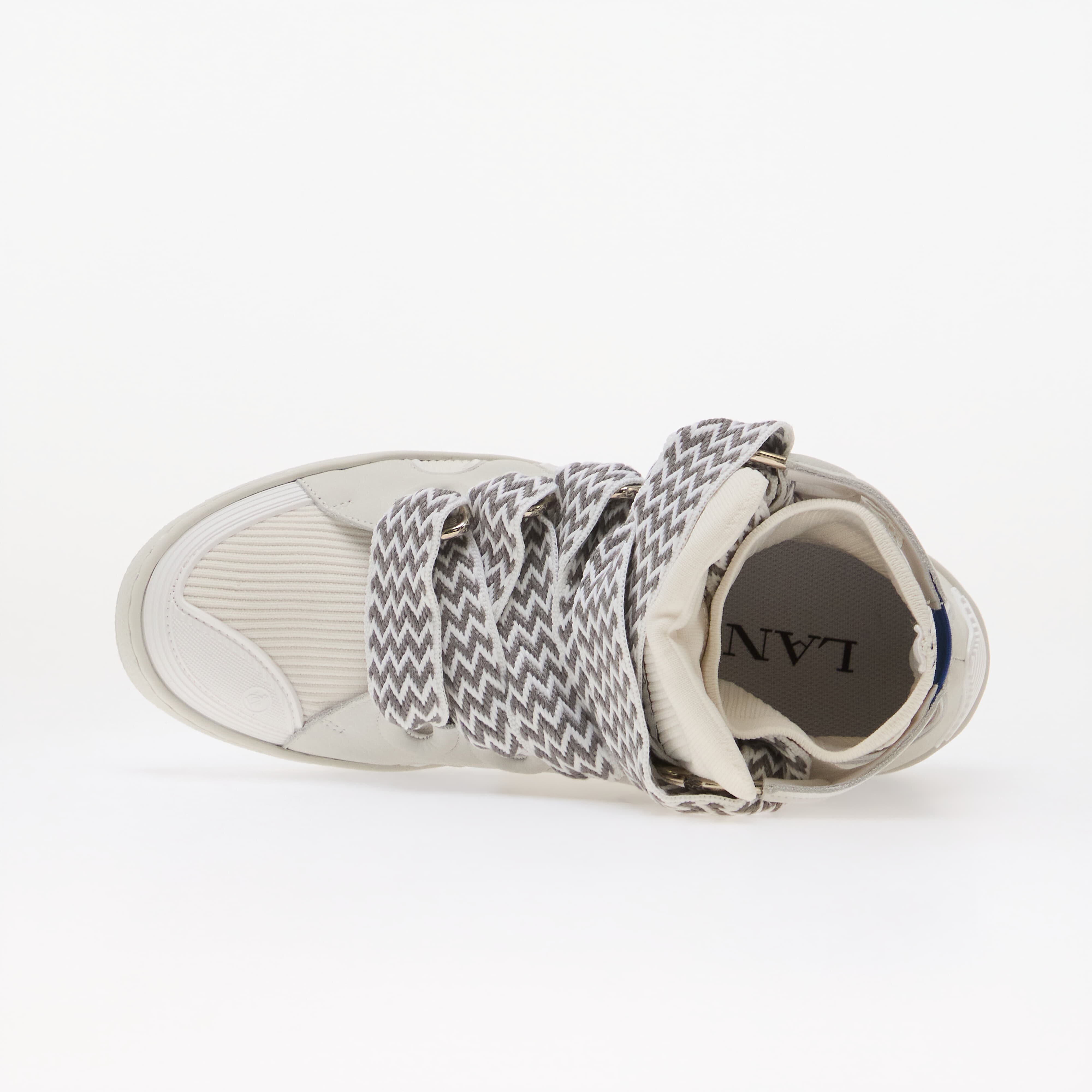Lanvin Сникърси High Knitted Curb Sneakers White