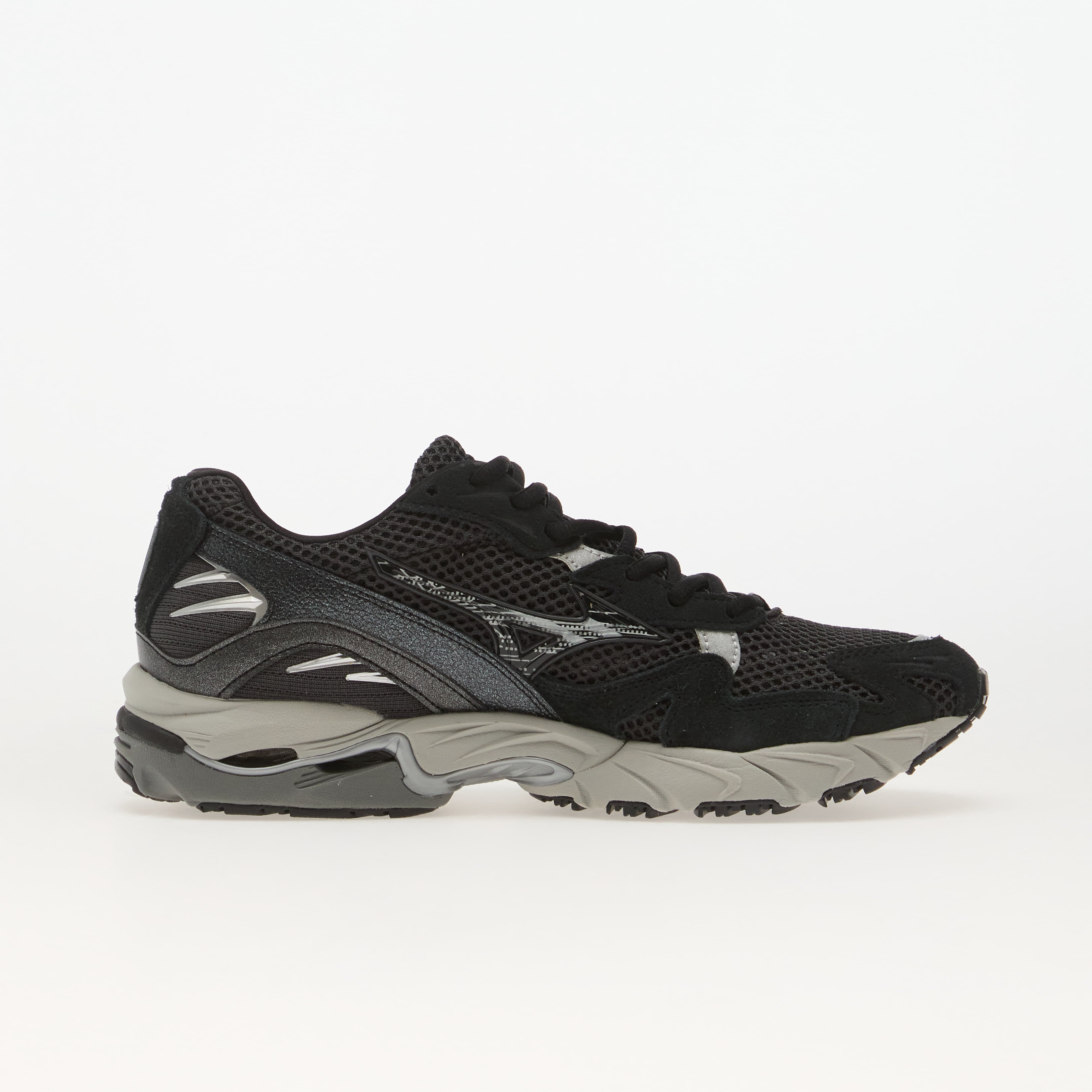 Mizuno Сникърси Wave Rider 10 Suede Black Sand/ Black/ Harbor Mist