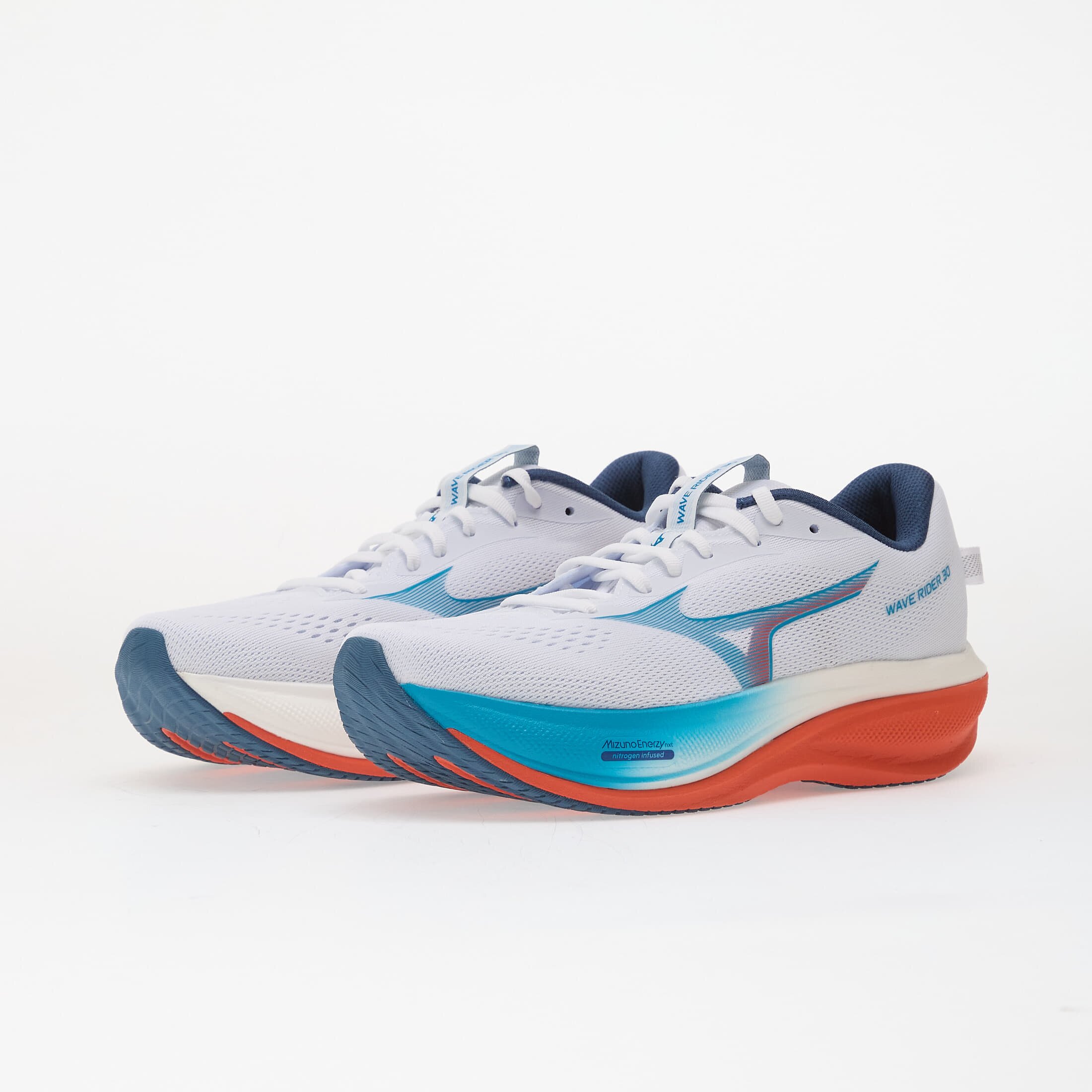 Mizuno Сникърси WAVE RIDER 30 White/ Blue Jewel/ Orange