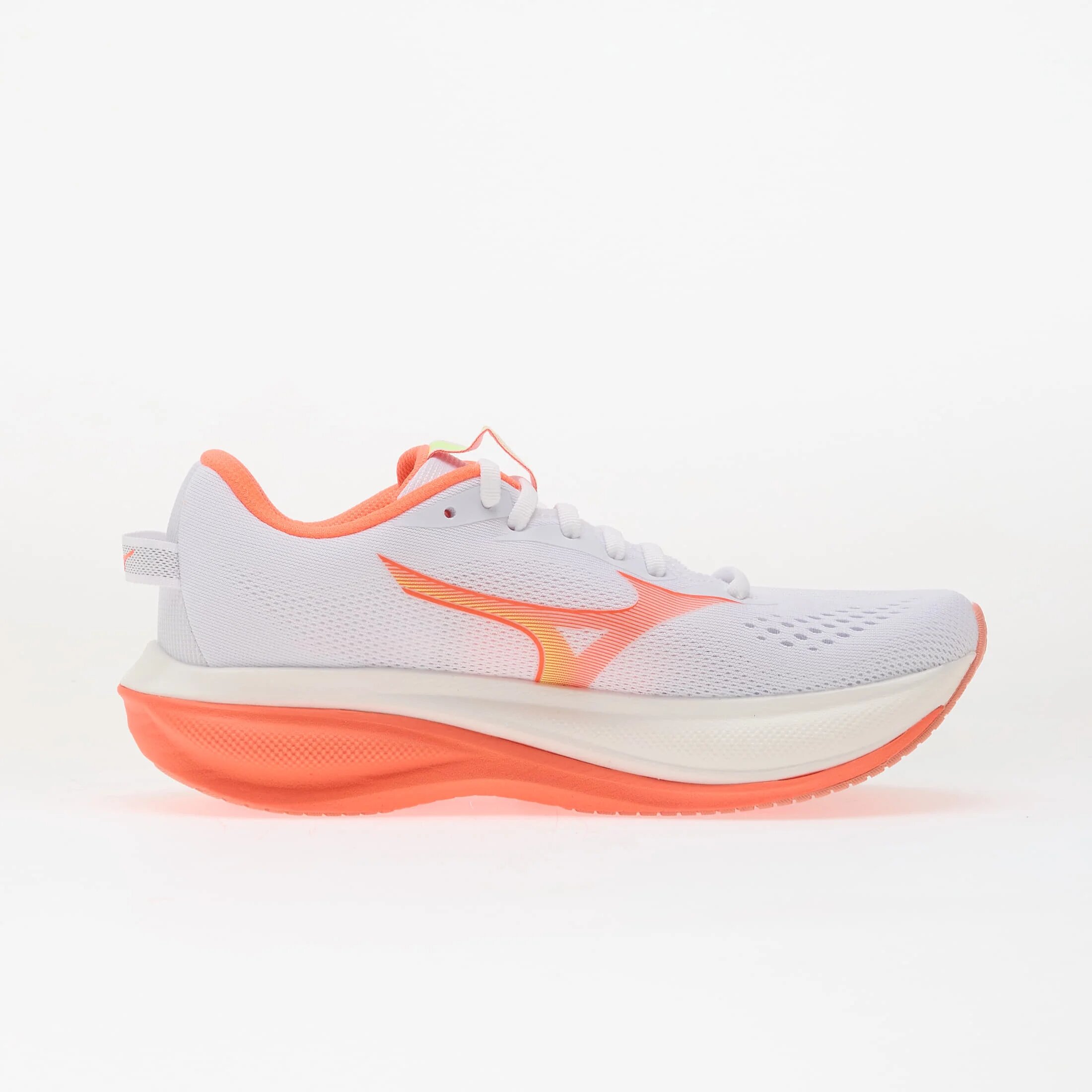 Mizuno Сникърси WAVE RIDER 30 White/ Flamingo Coral/ Lime Pulp