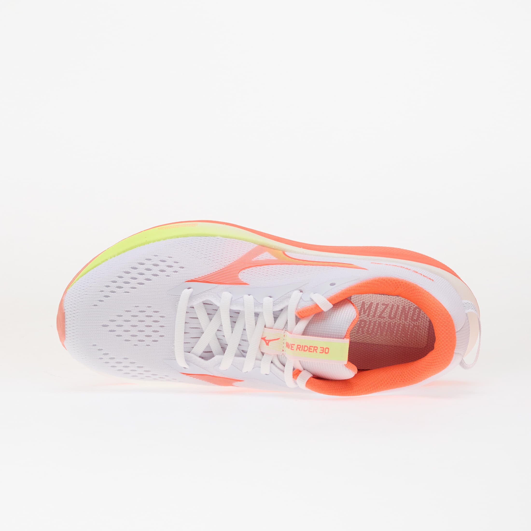 Mizuno Сникърси WAVE RIDER 30 White/ Flamingo Coral/ Lime Pulp