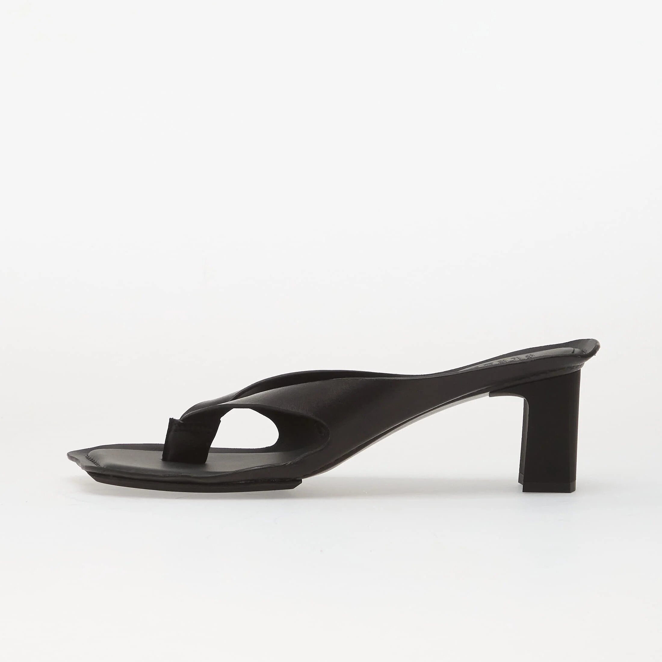 MM6 Maison Margiela MM6 Anatomic Leather Flip Flop Mules Black