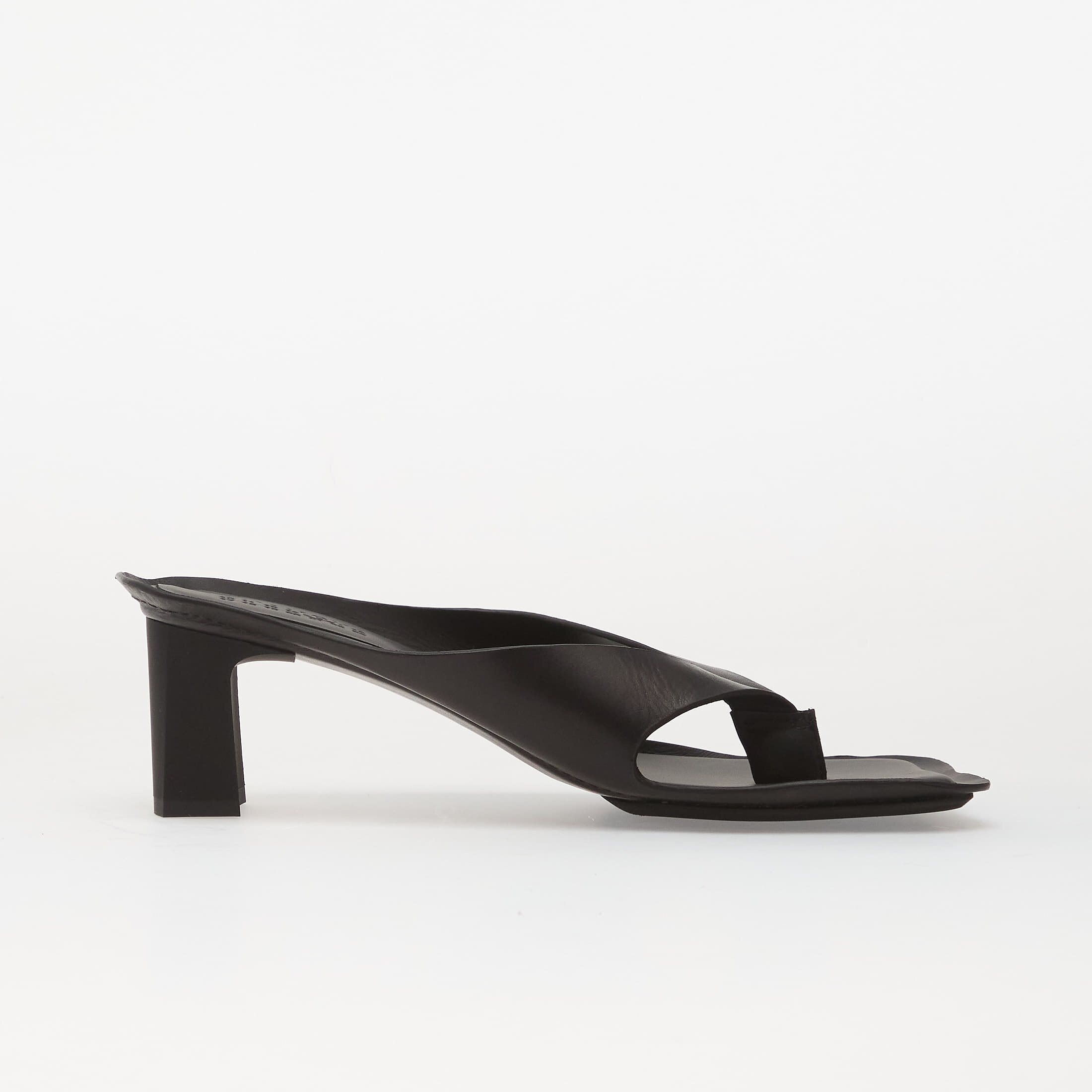 MM6 Maison Margiela MM6 Anatomic Leather Flip Flop Mules Black