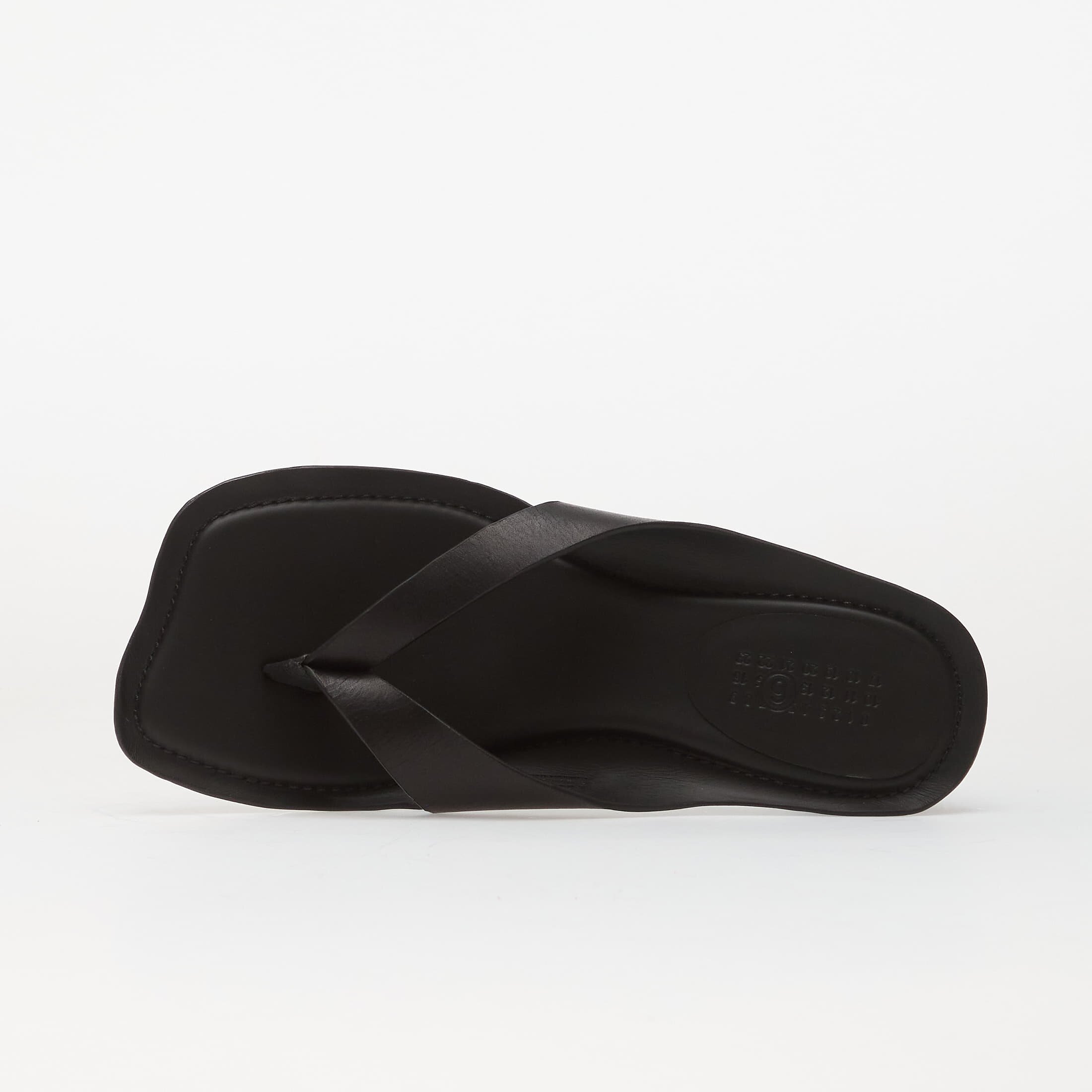 MM6 Maison Margiela MM6 Anatomic Leather Flip Flop Mules Black