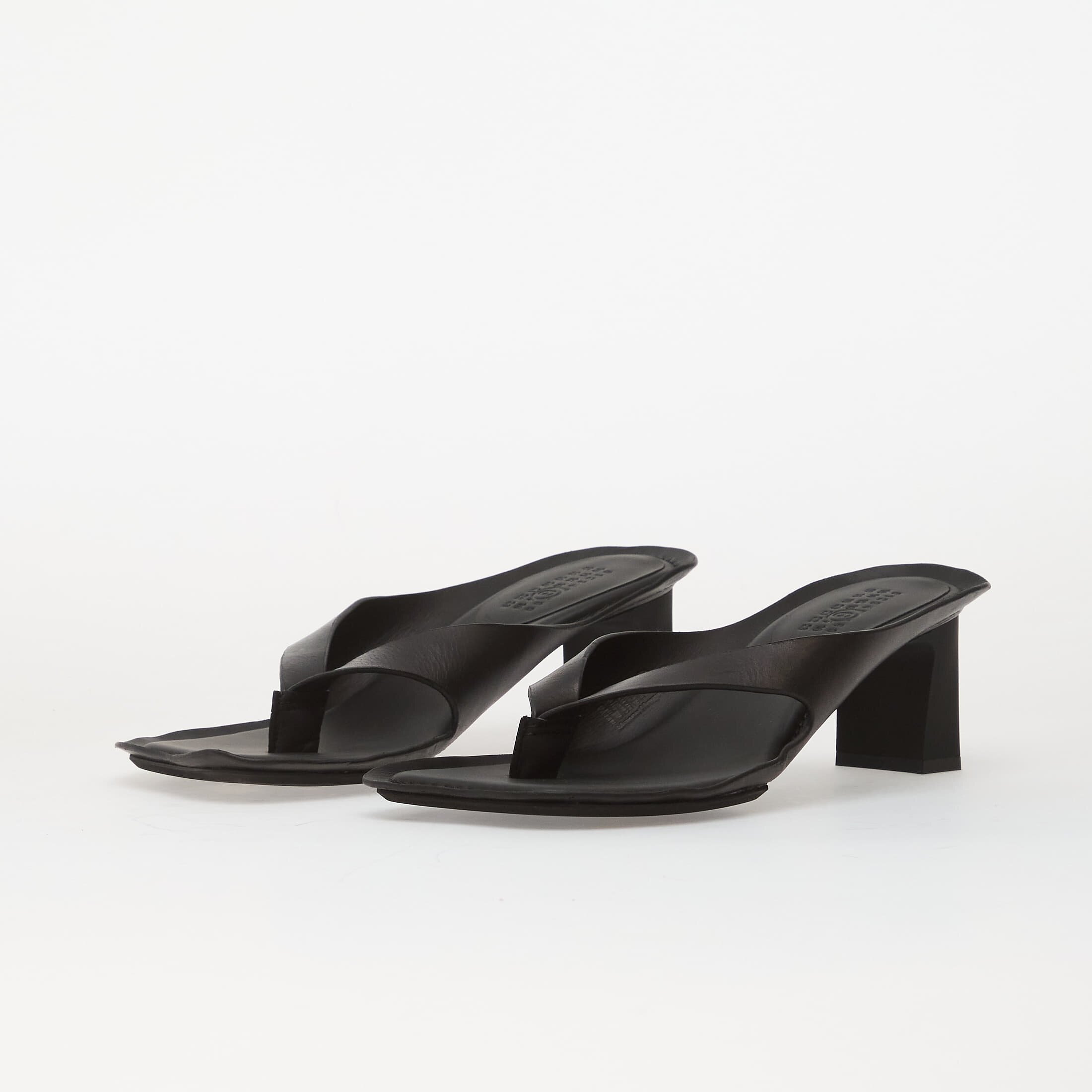 MM6 Maison Margiela MM6 Anatomic Leather Flip Flop Mules Black