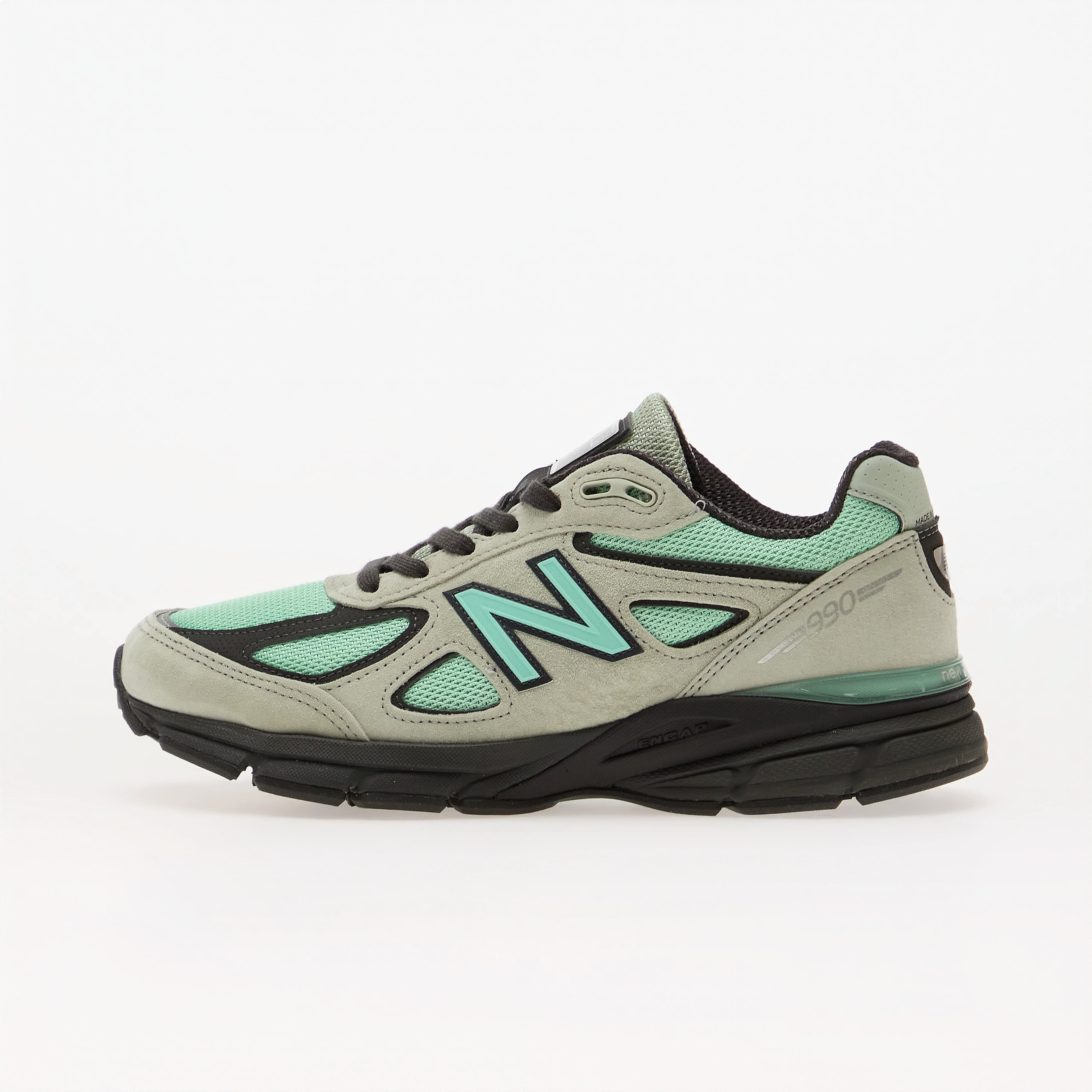 New Balance Сникърси 990 Silver Moss/ Bright Mint/ Black Cement