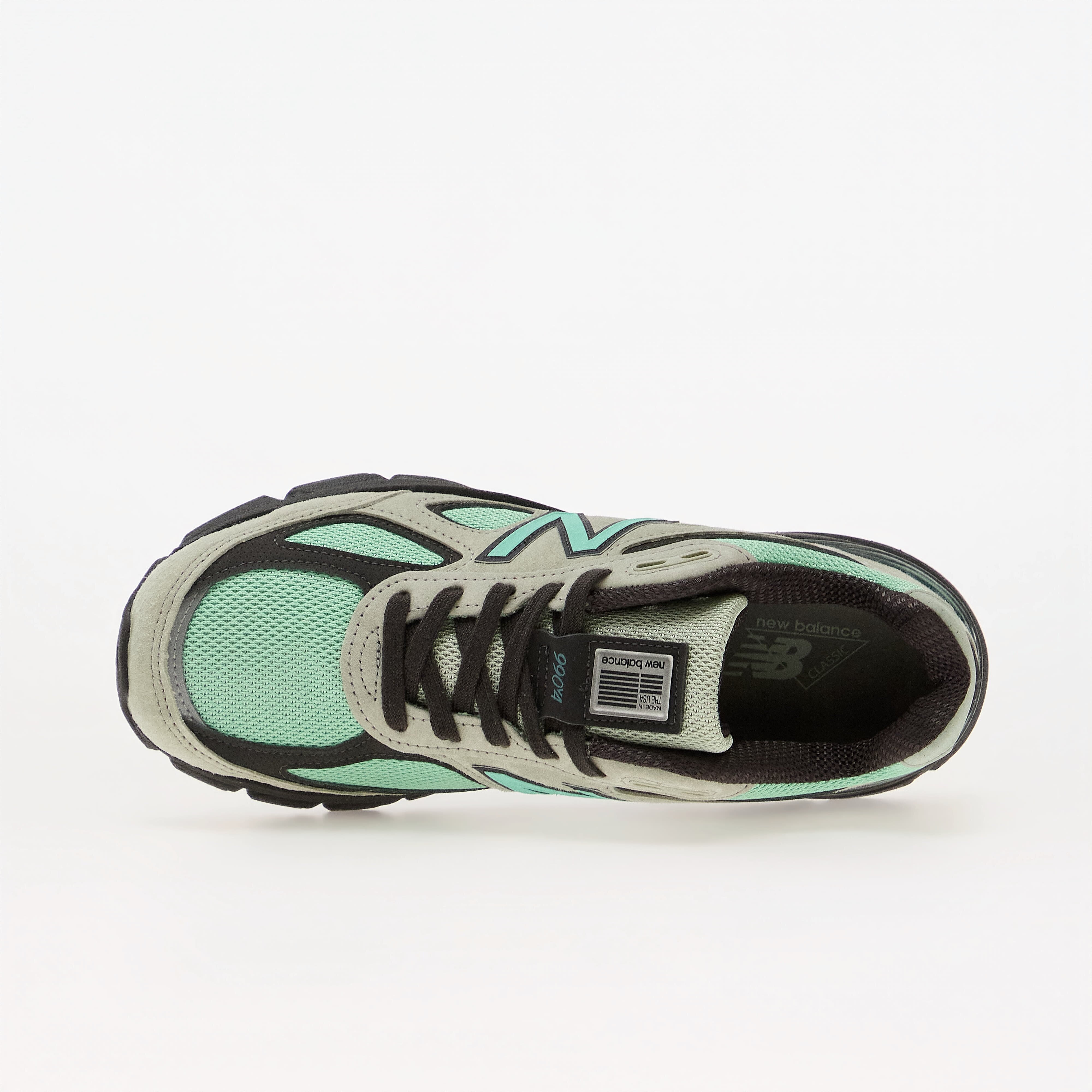 New Balance Сникърси 990 Silver Moss/ Bright Mint/ Black Cement