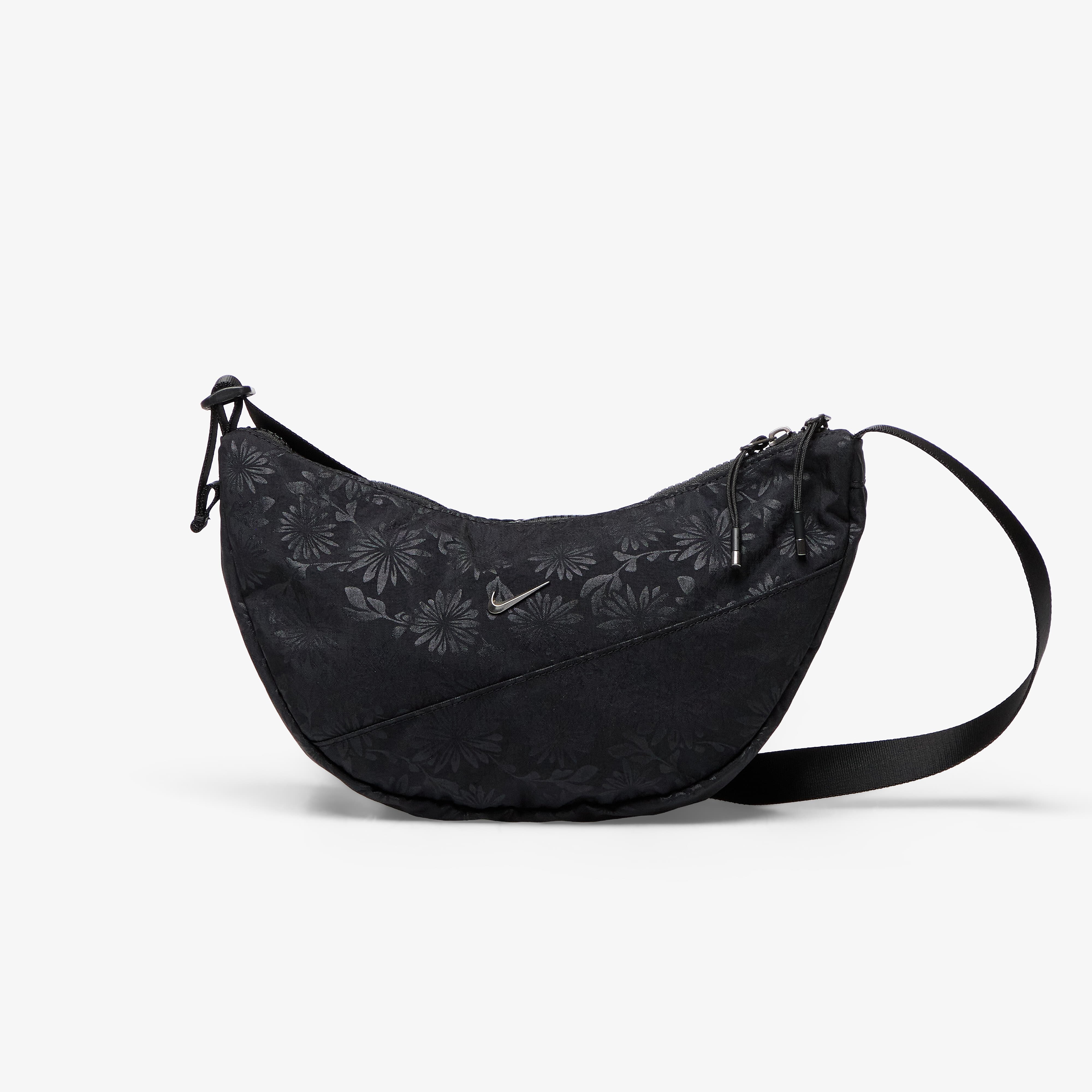 Nike Чанта Aura Floral Crescent Crossbody Bag (4L) Black/ Black/ Gunmetal