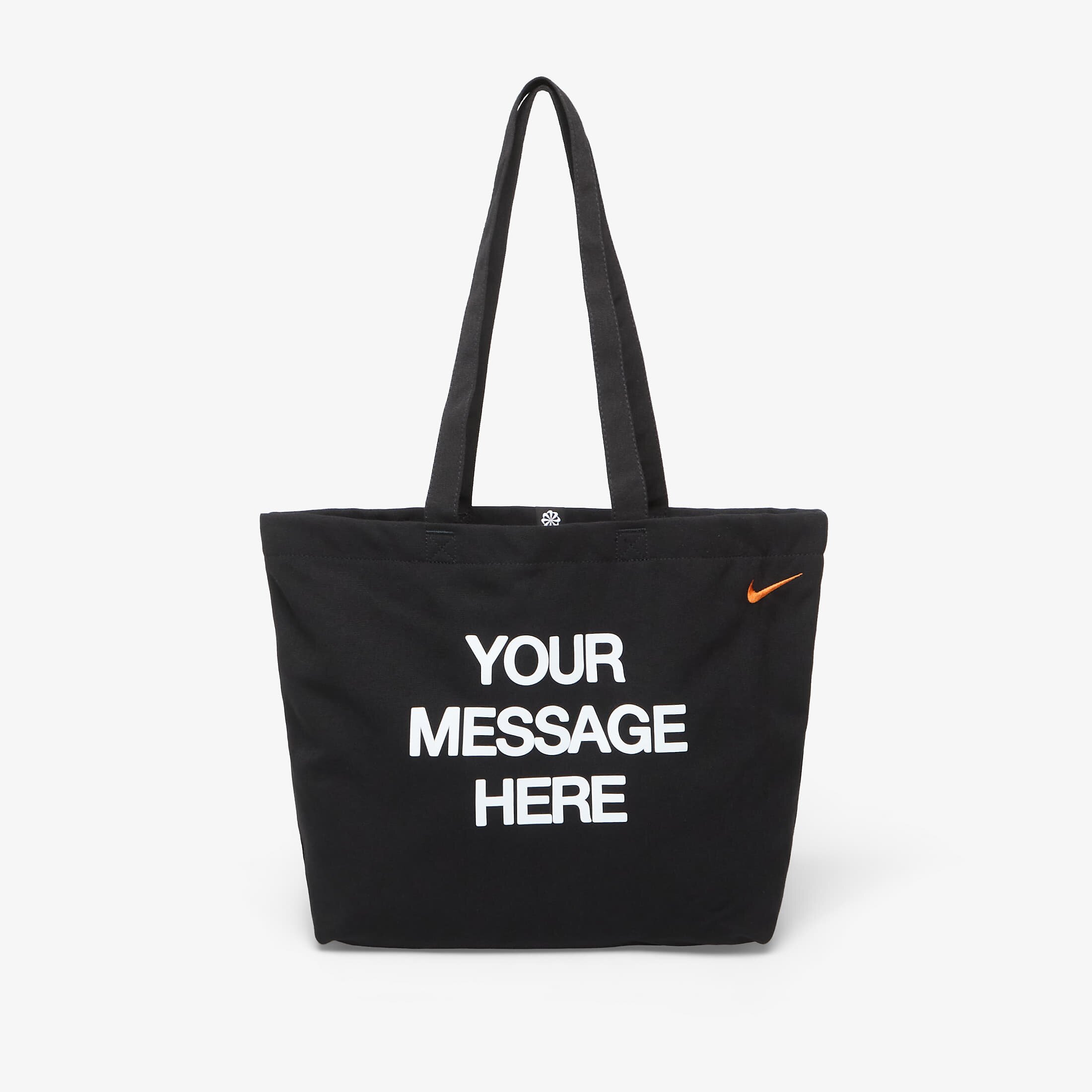 Nike Чанта Heritage "Your Message Here" Tote Bag 22L Black/ White/ Safety Orange