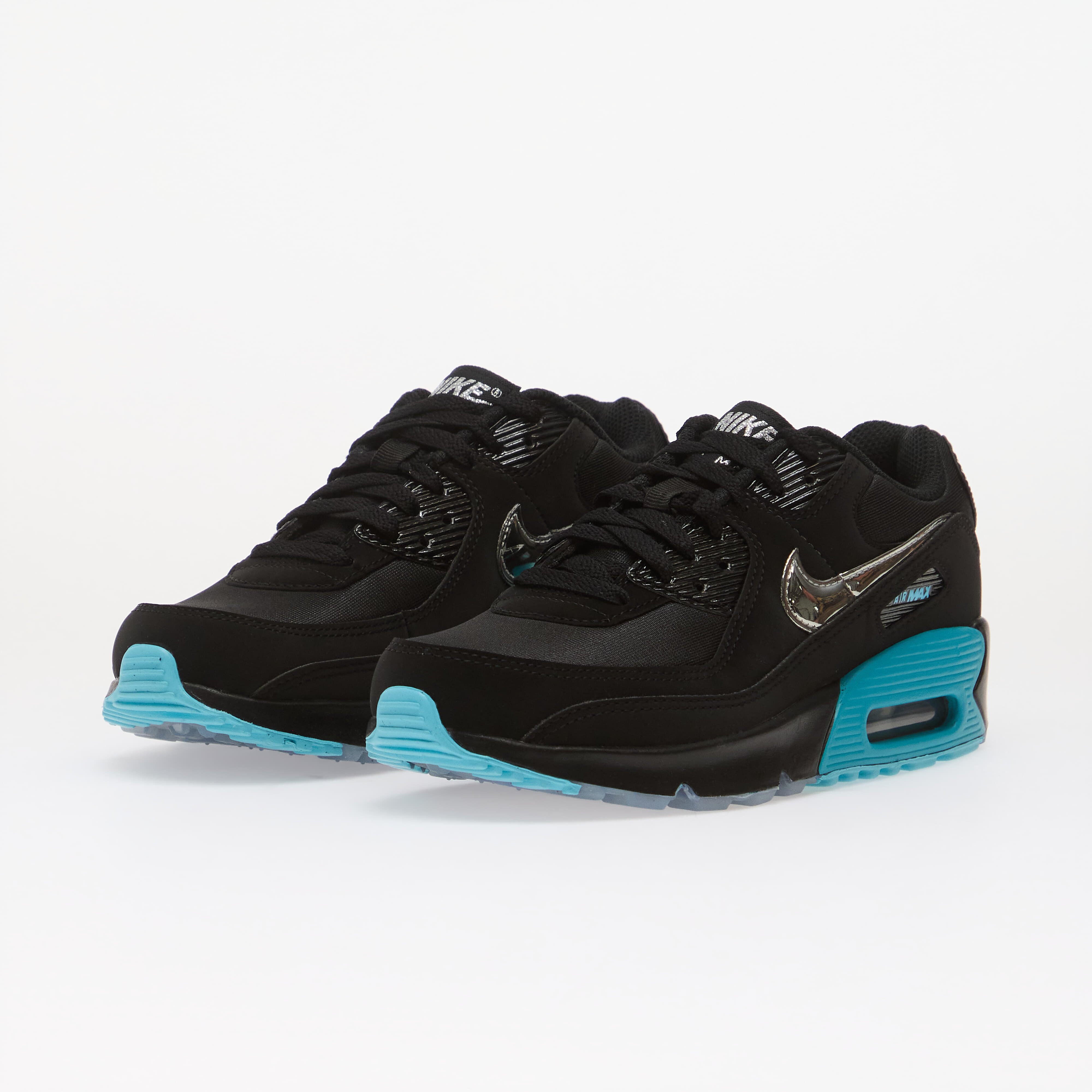Nike Обувки Air Max 90 SE Kids Black/ Chrome/ Gamma Blue/ Ice