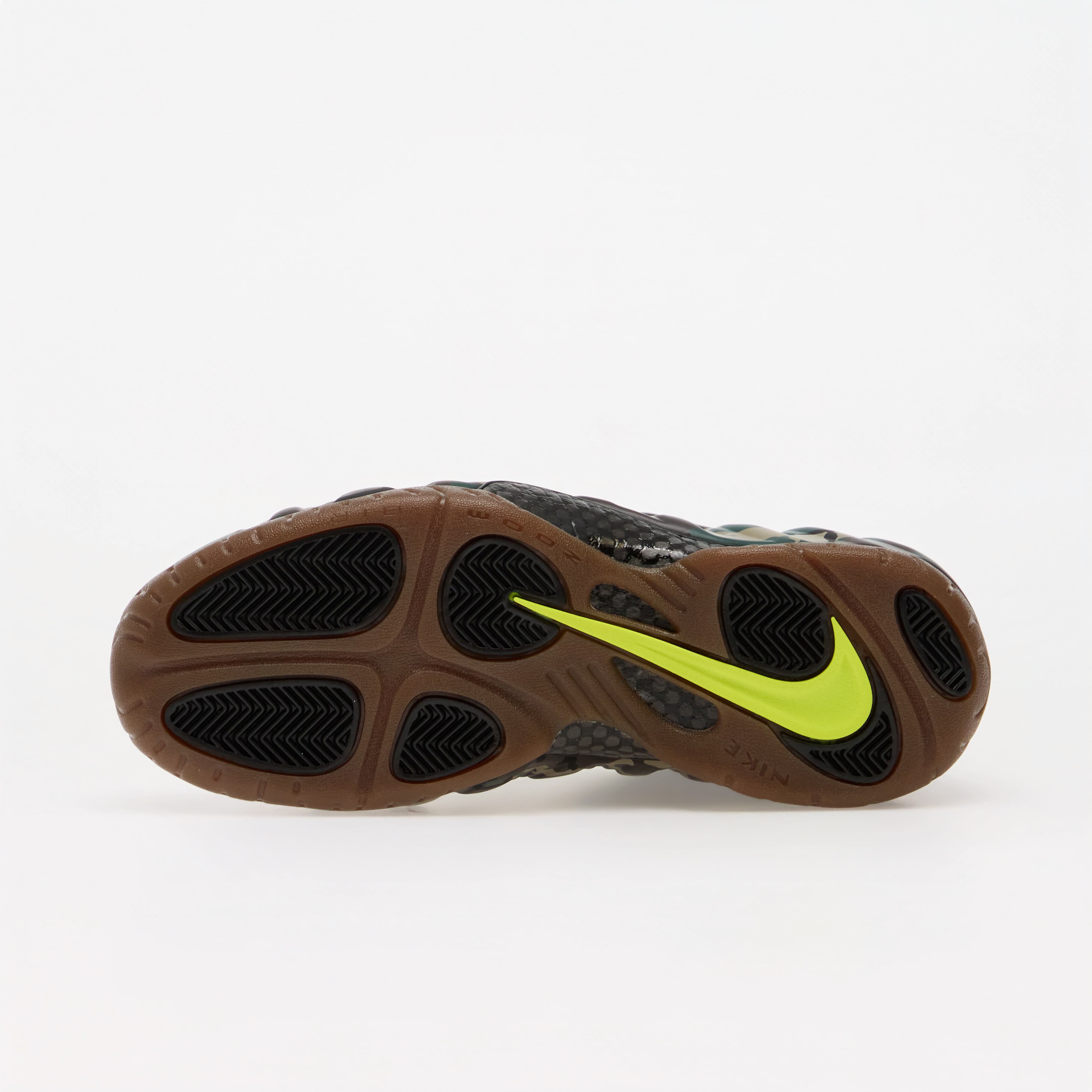Nike Сникърси Air Foamposite Pro Premium Black/ Black-Voltage Green-Gum Dark Brown