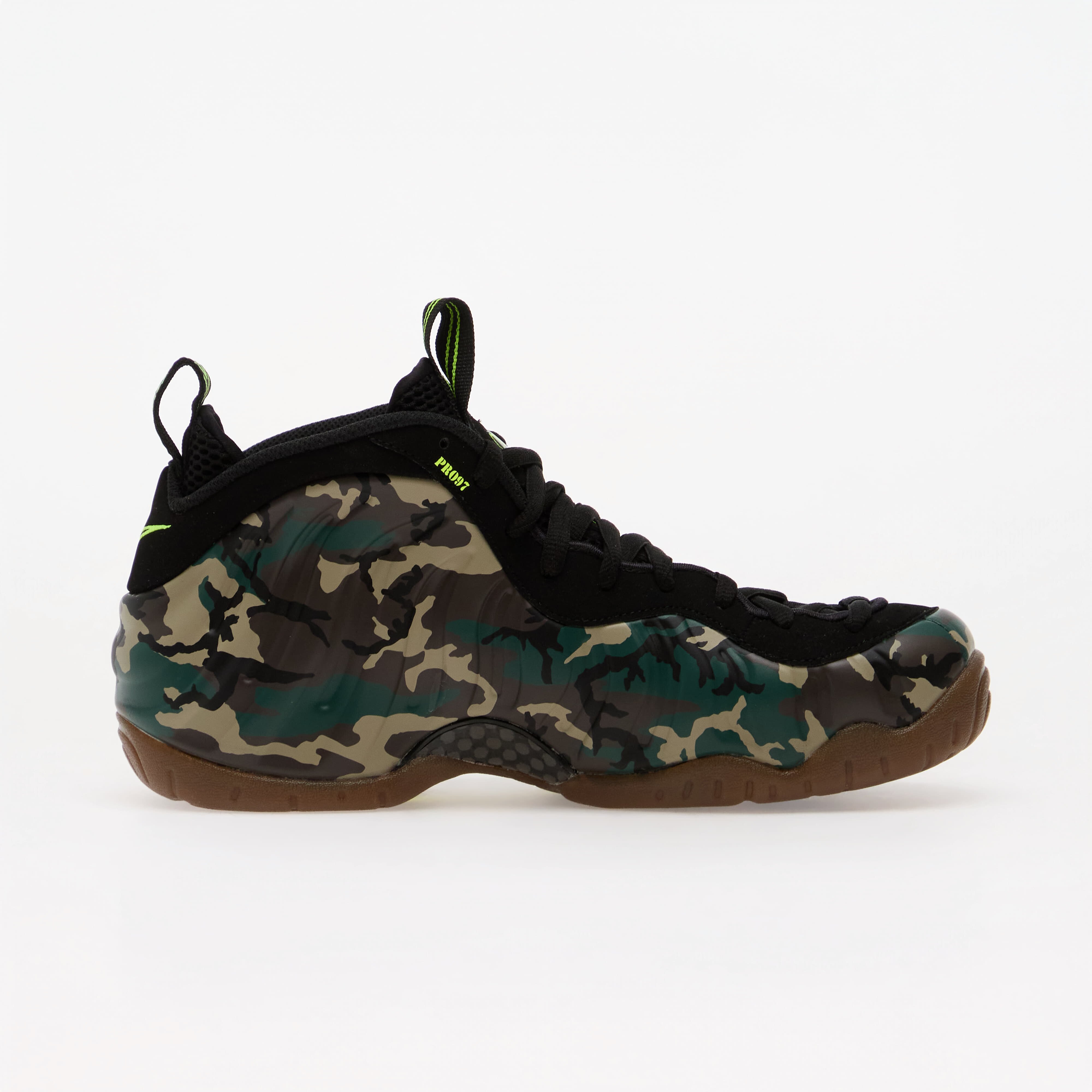 Nike Сникърси Air Foamposite Pro Premium Black/ Black-Voltage Green-Gum Dark Brown