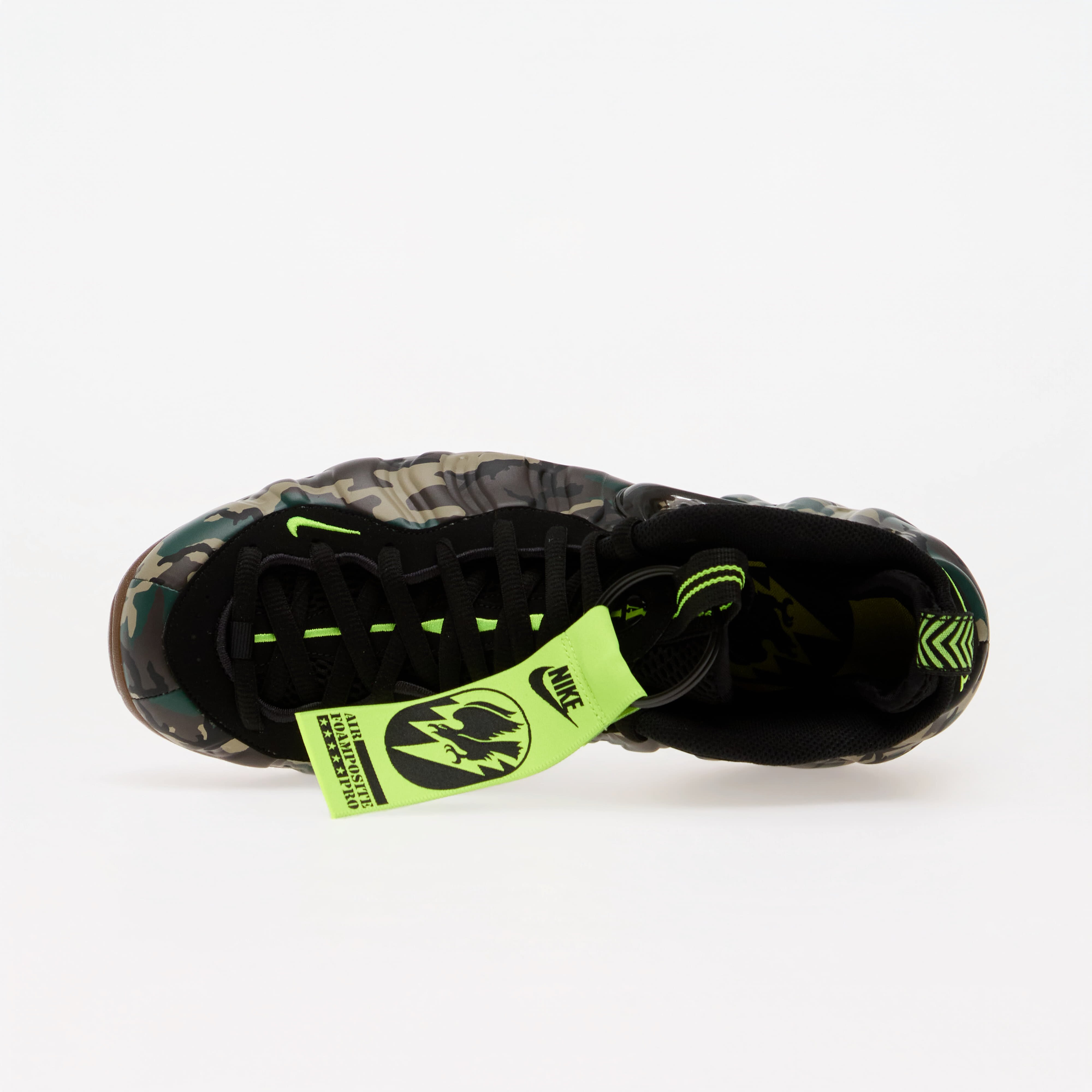 Nike Сникърси Air Foamposite Pro Premium Black/ Black-Voltage Green-Gum Dark Brown