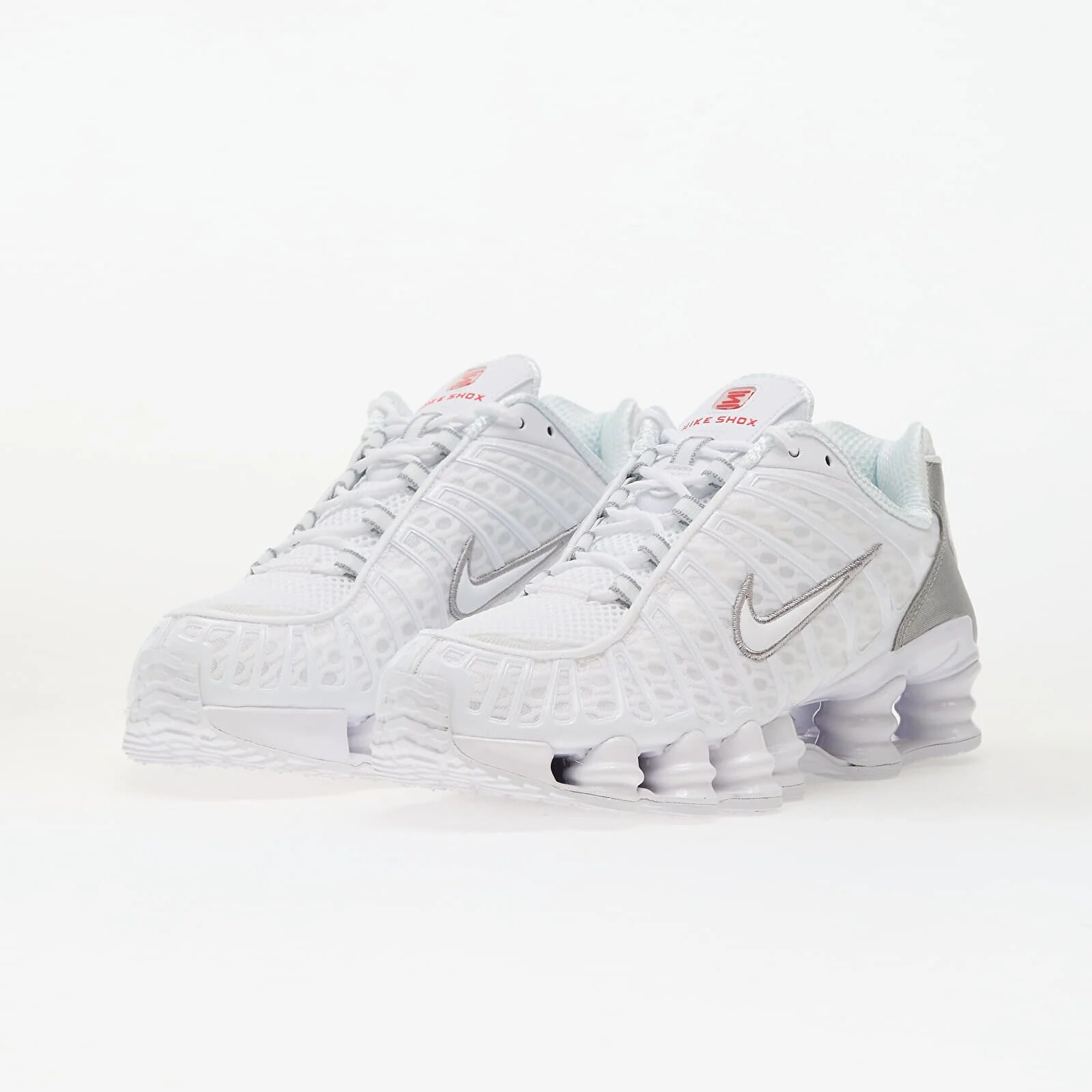 Nike Сникърси Shox TL White/ White-Metallic Silver-Max Orange
